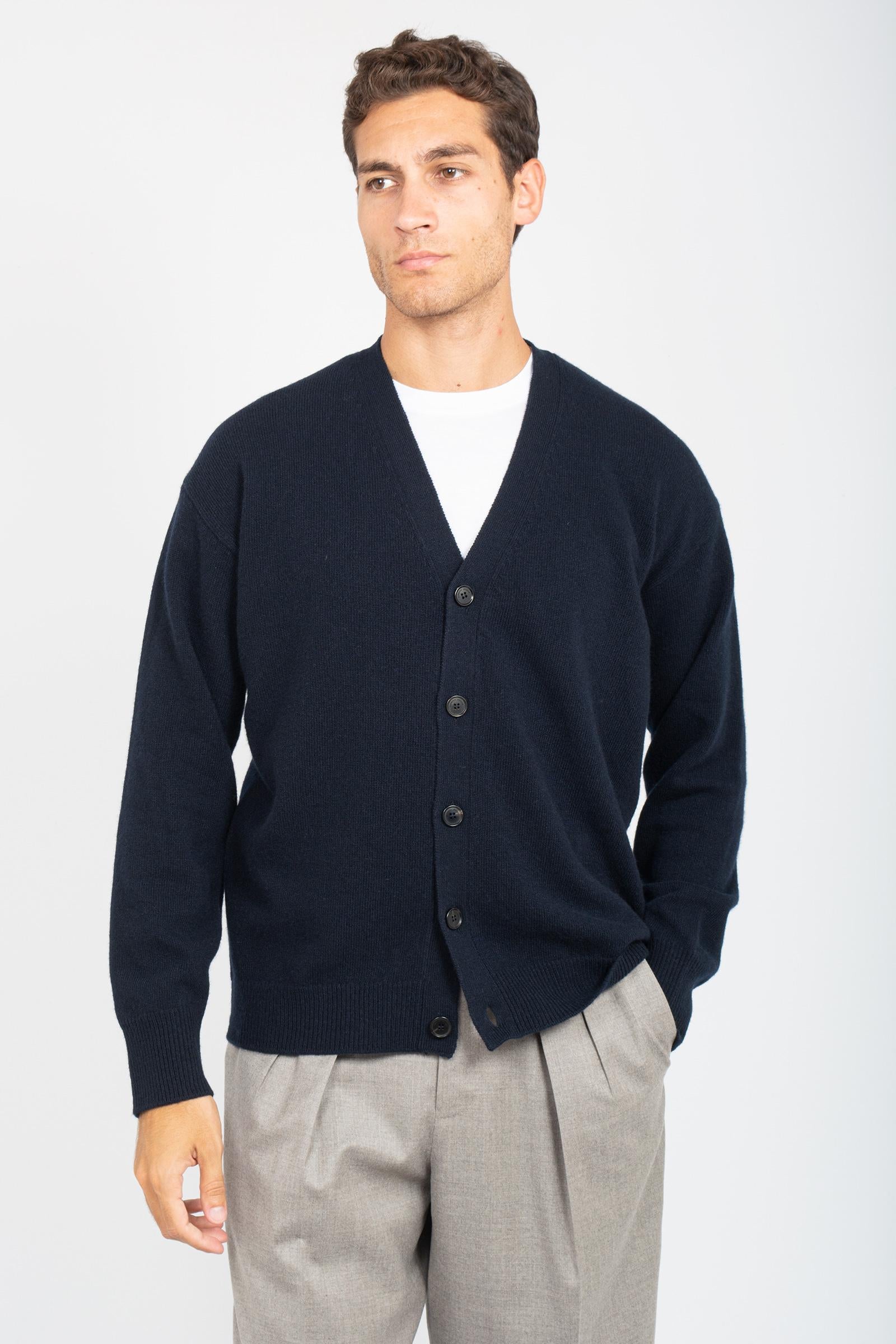 cardigan comfy fit in lana e cashmere 253M37110 09 ROBERTO COLLINA
