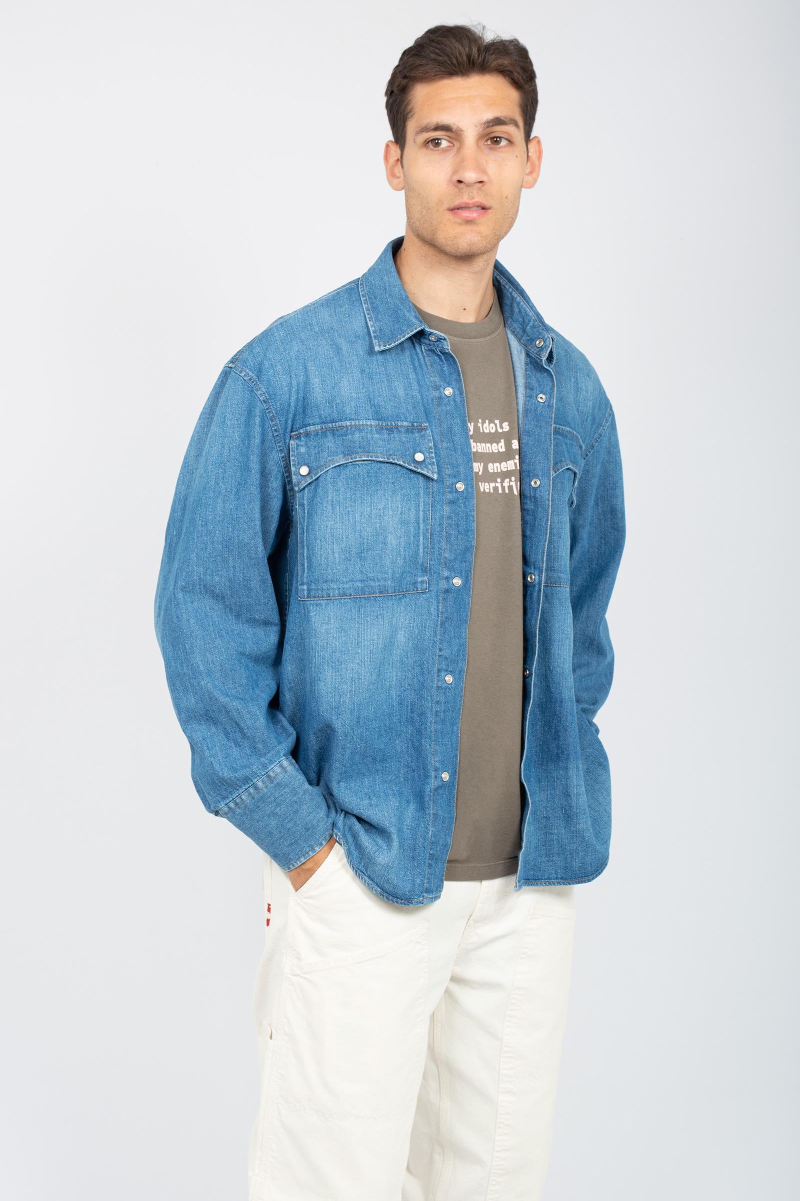 camicia texana in denim AMU105D2971546 C0999 AMISH
