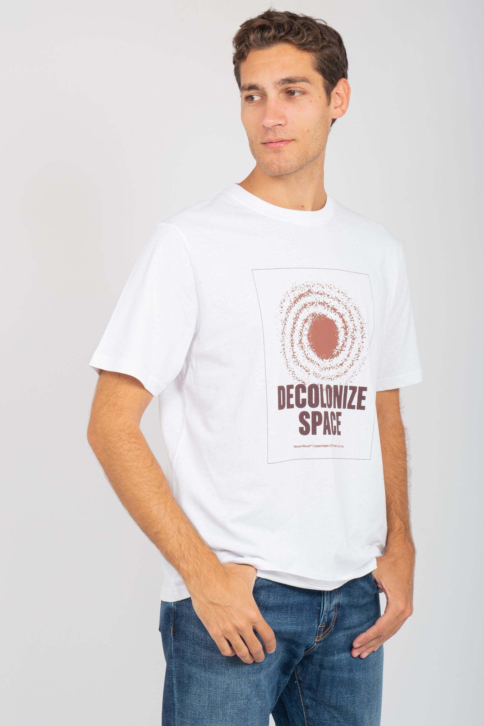 t-shirt in cotone con stampa 'james' 30251561 110601 WOOD WOOD