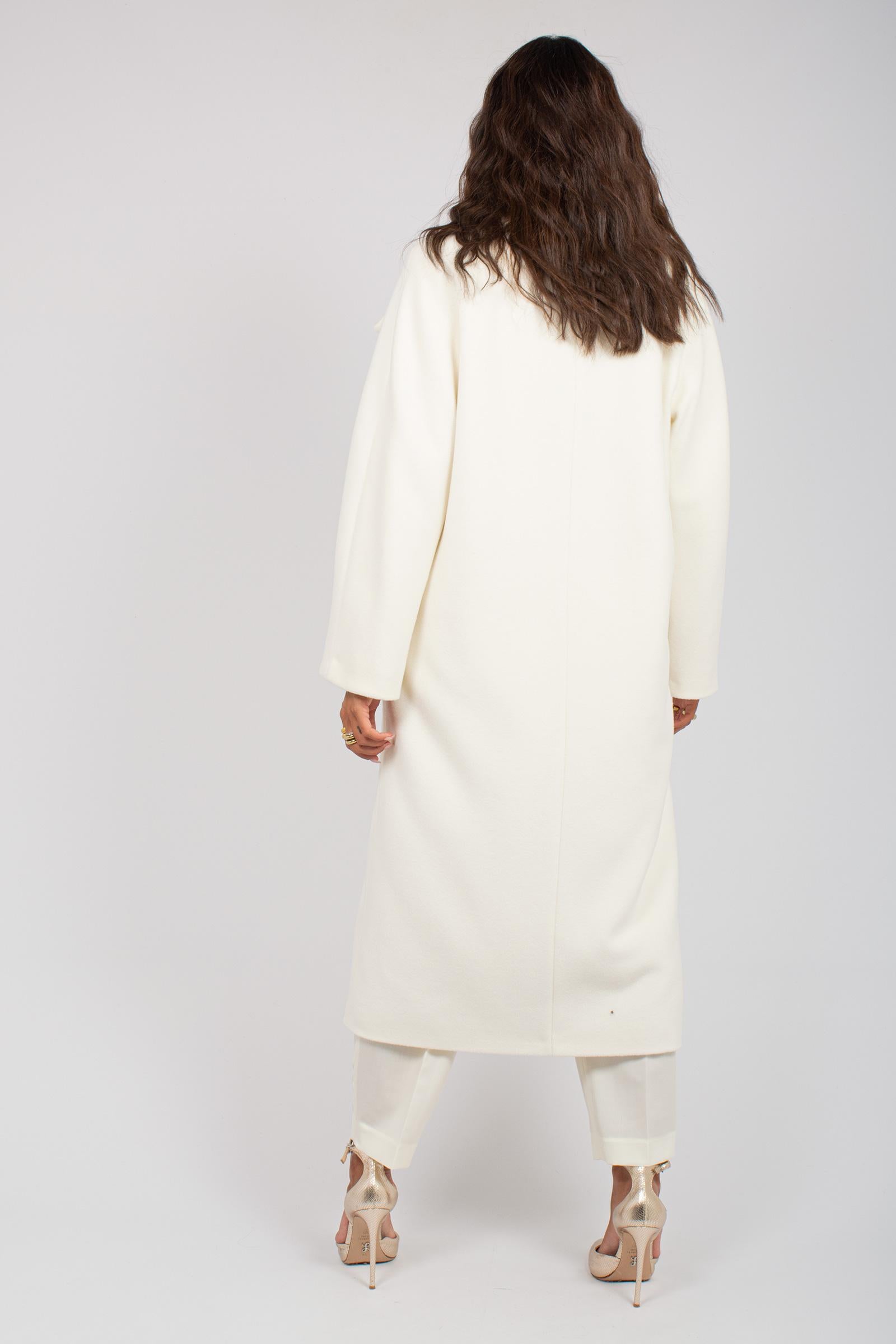 cappotto con collo alto in panno di lana A26032000 201 MOUCHE