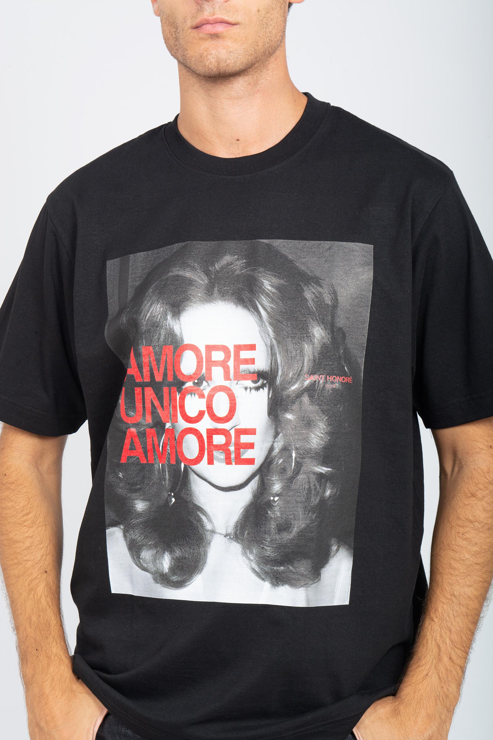 t-shirt oversize in cotone 'amore unico amore' TSOVER965MINA BLK ELITE