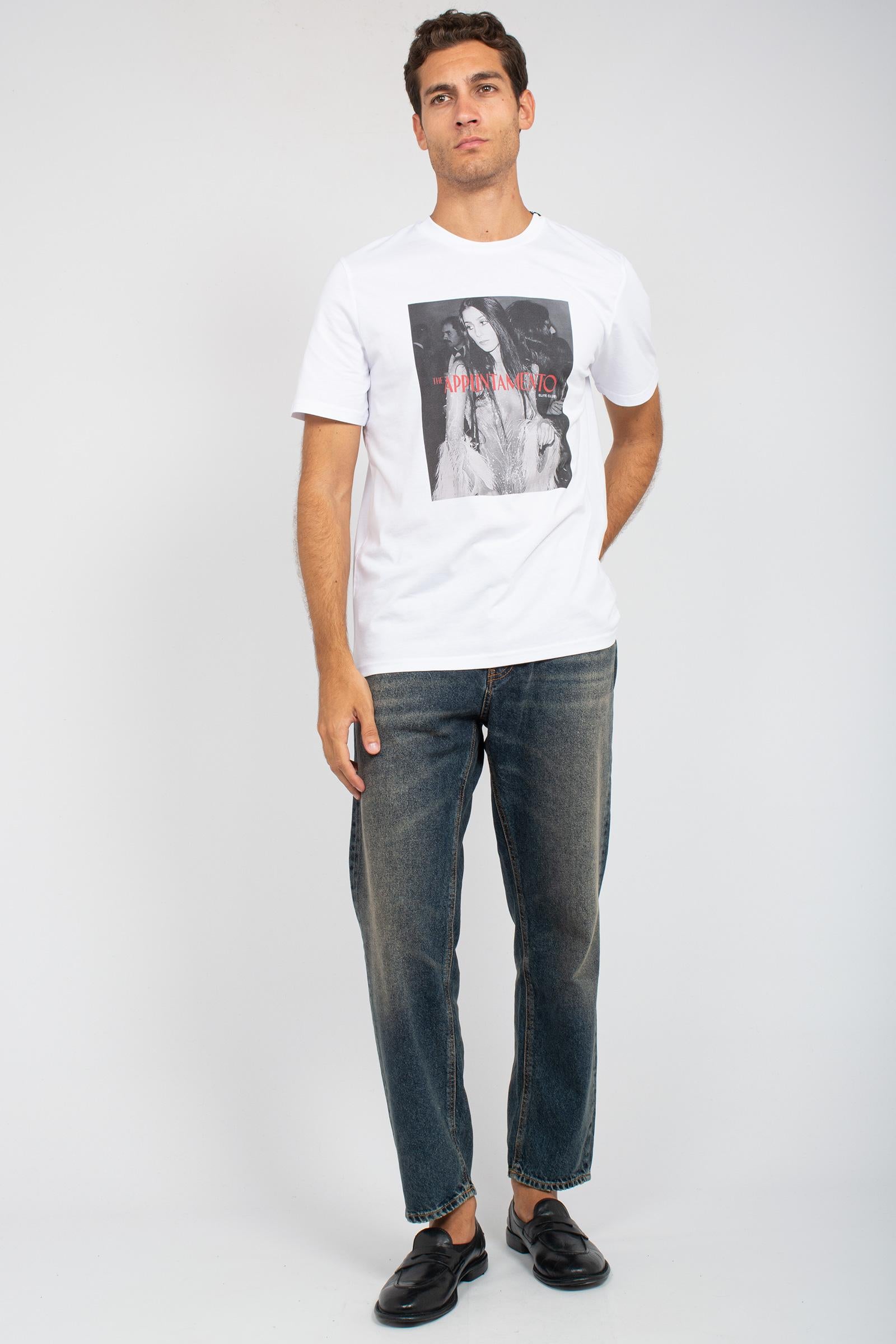 t-shirt in cotone 'lappuntamento' TSBASIC921APP WHT ELITE