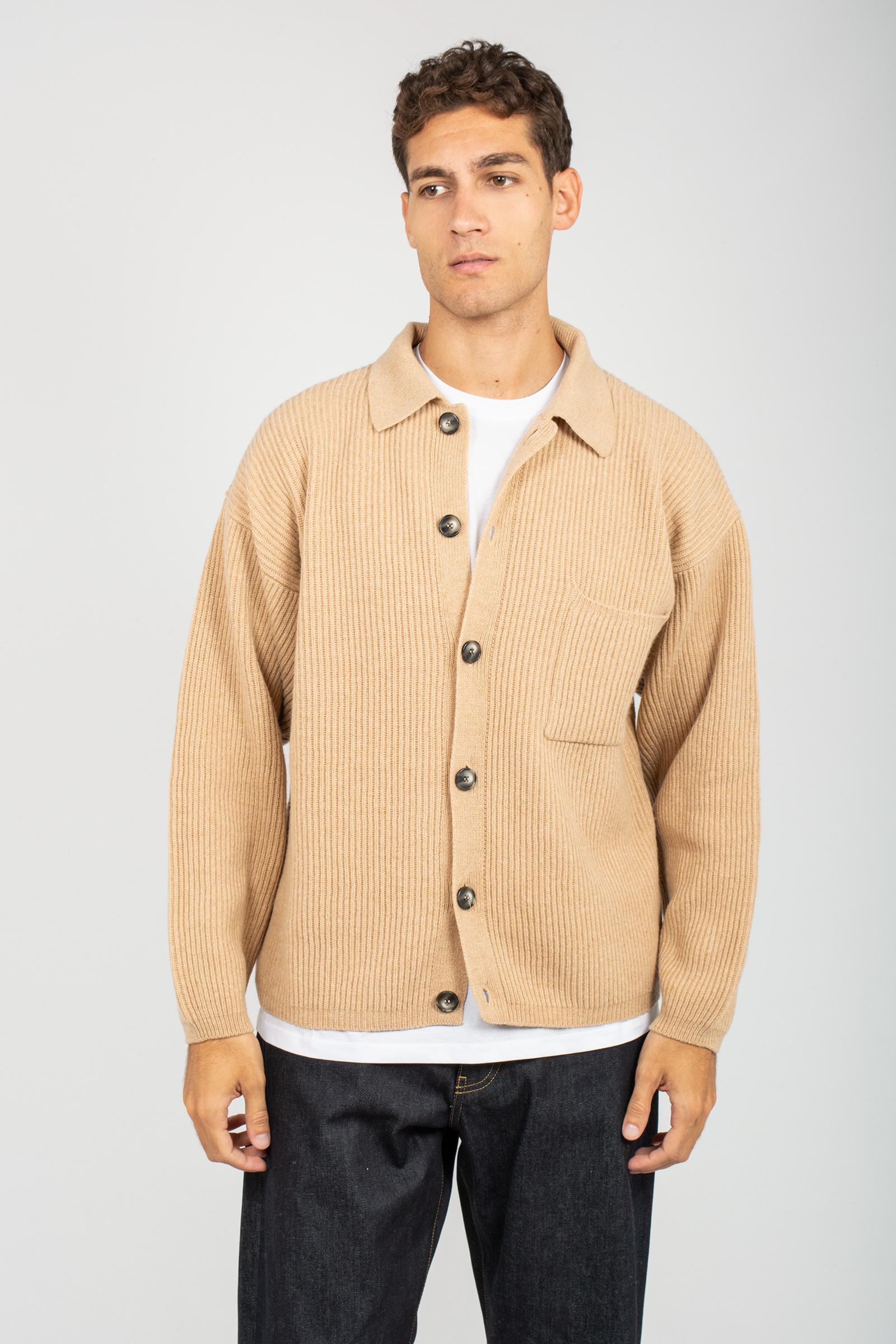 cardigan in lana costa inglese B9F0004 NOCCIOLA AMARANTO