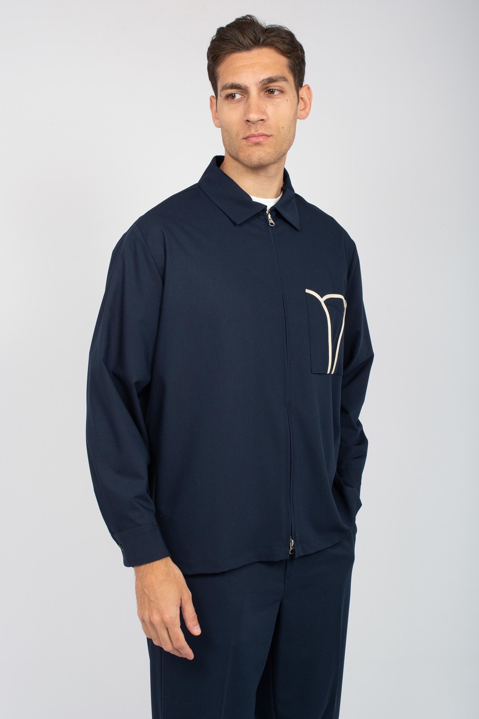 giacca con zip 8163C492 BLU C93