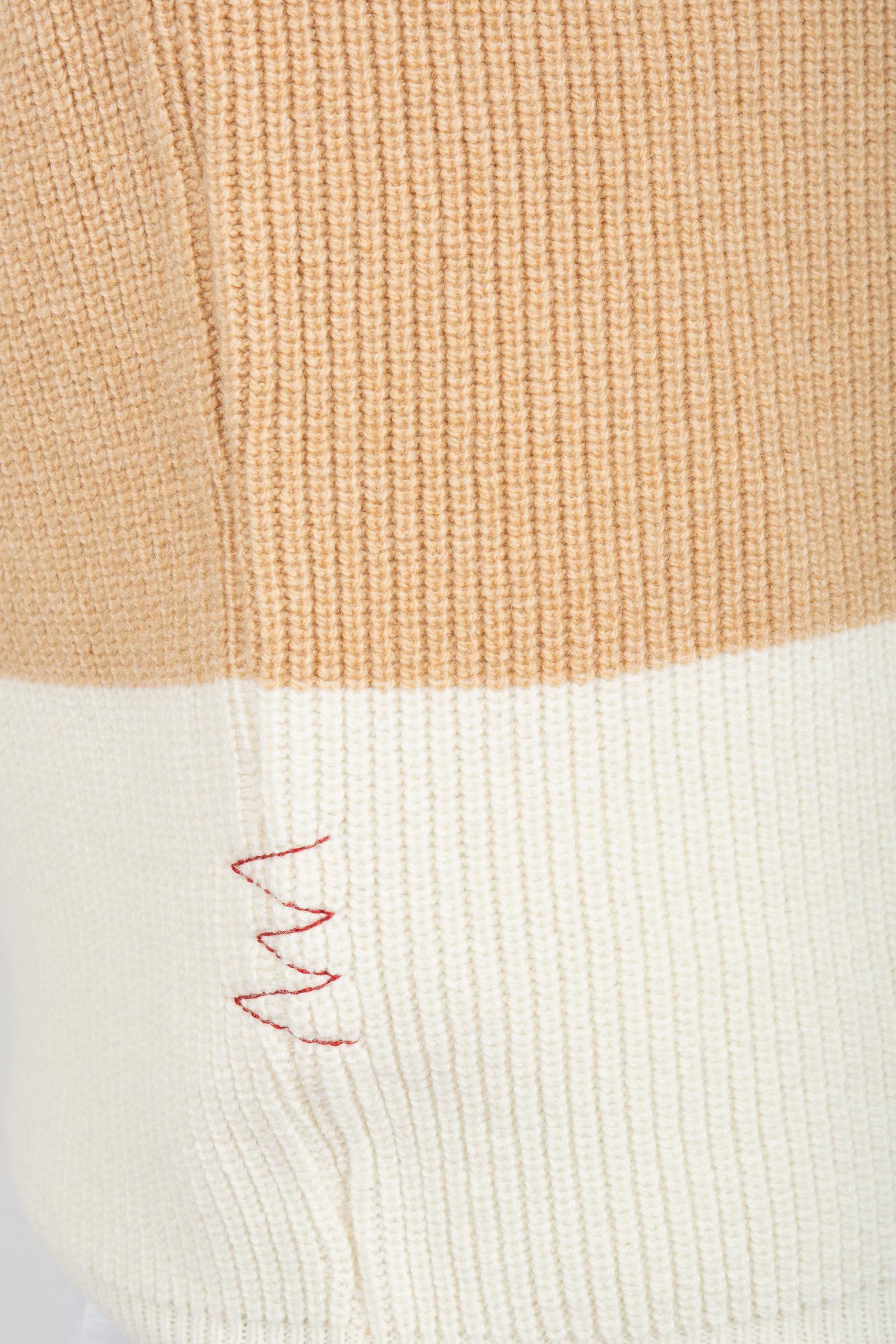 polo a righe in lana B9F0001 NOCCIOLA AMARANTO