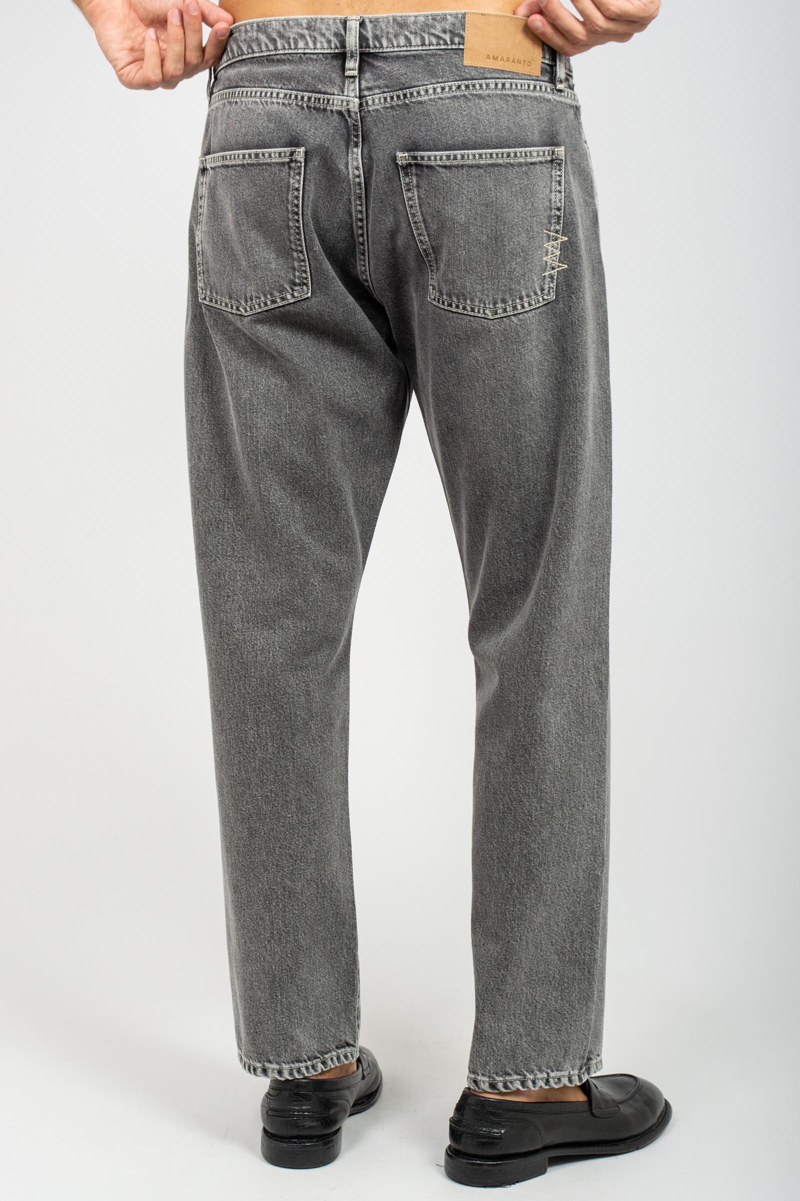 denim in cotone wide fit B6F0060 DENIMGRIGIO AMARANTO