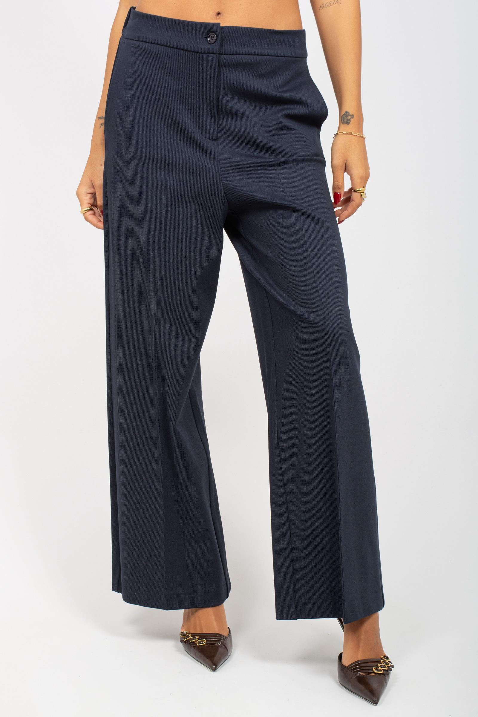 pantalone in gabardine di misto viscosa P821DIAGON BLU SANGERMANO