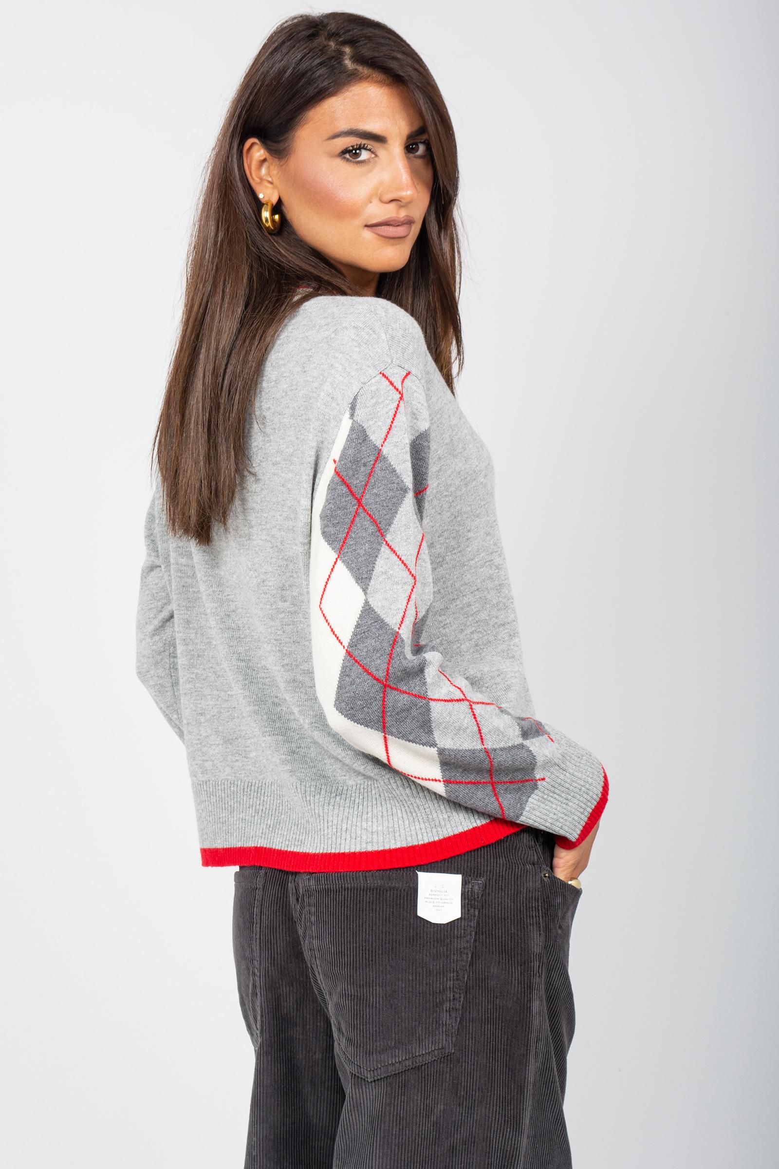 cardigan in misto lana a rombi M258J004991N C1 DIANA GALLESI