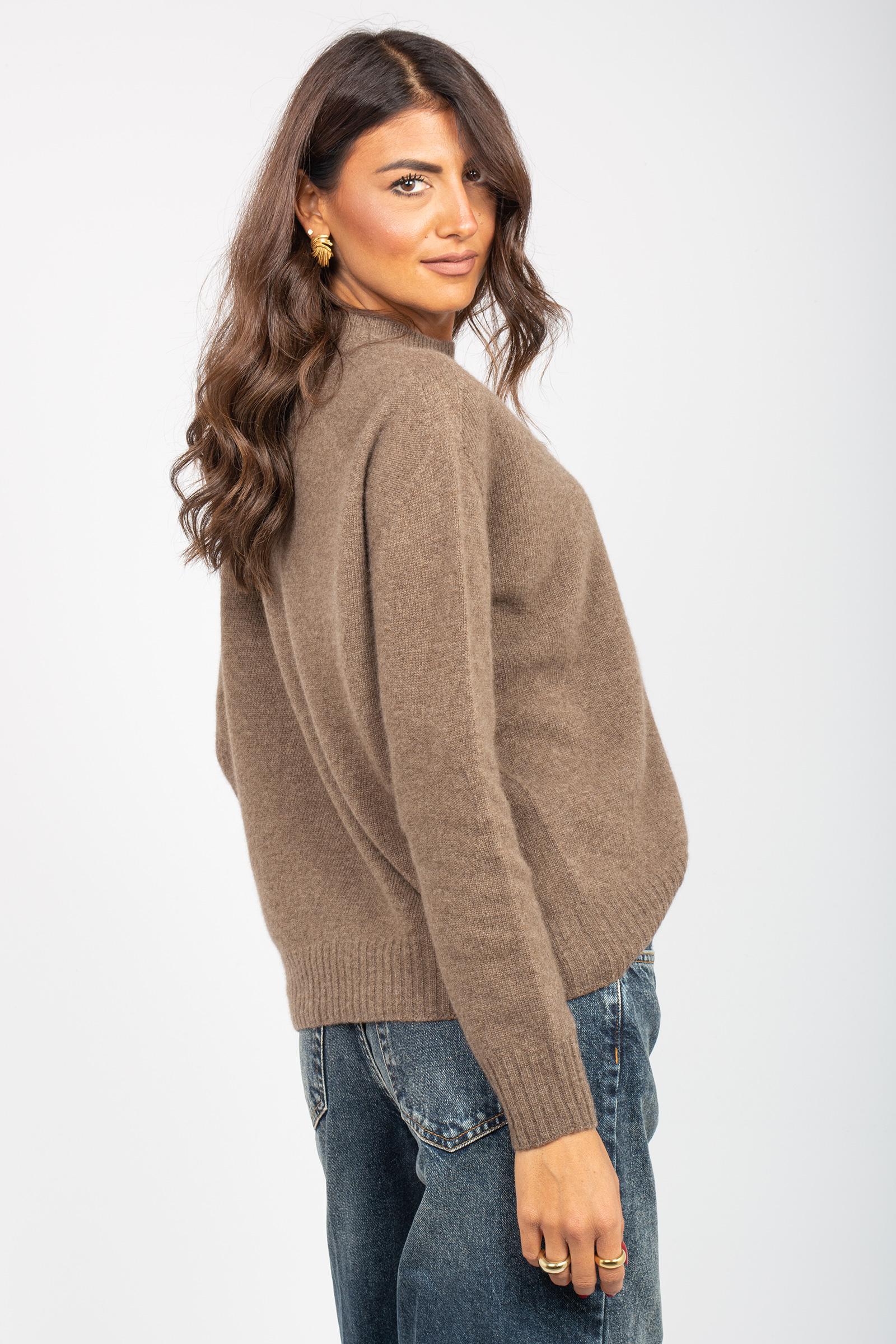 girocollo in lana e cashmere M3F0021 NOCCIOLA SOLOTRE