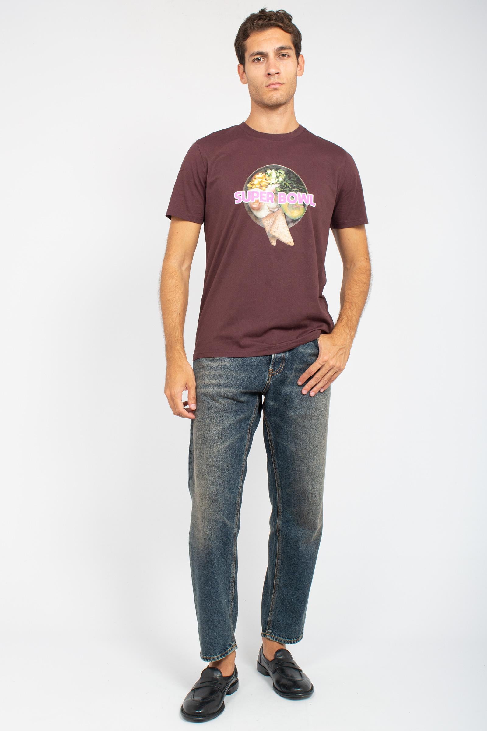 t-shirt in cotone 'super bowl' TSBISC925BOWK BROWN ELITE