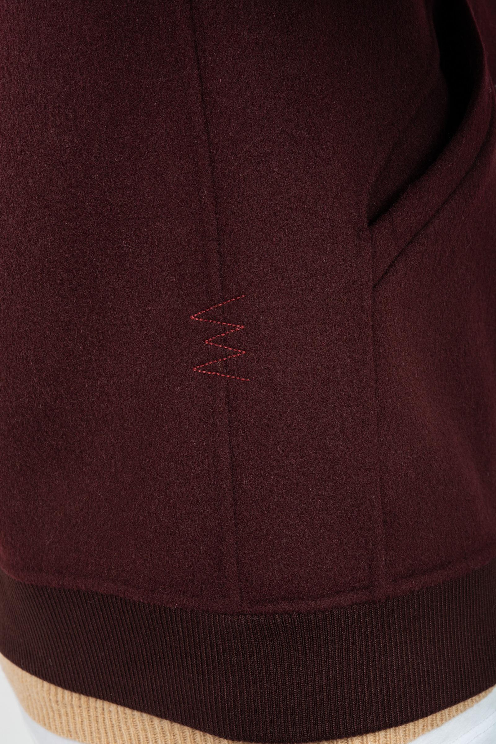 giacca con zip in panno di lana B6F0011 MELANZANA AMARANTO