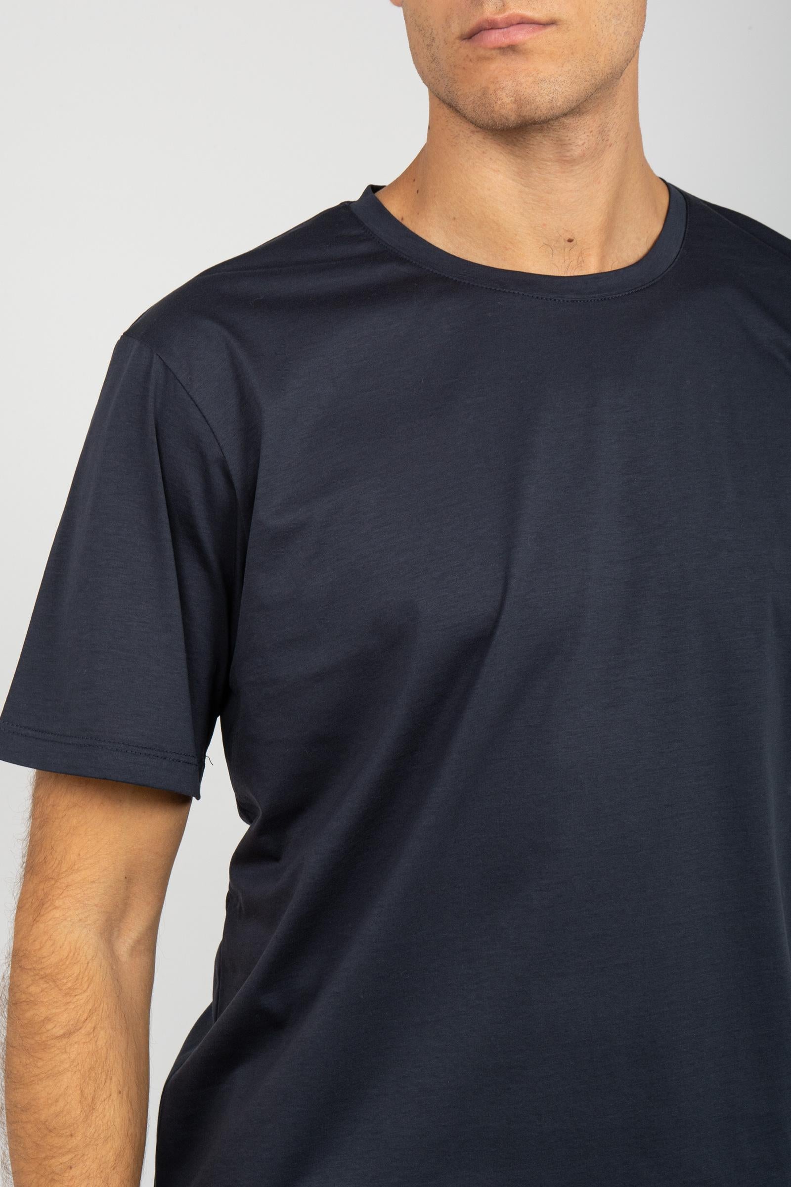 t-shirt in cotone B6F0049 NAVY AMARANTO