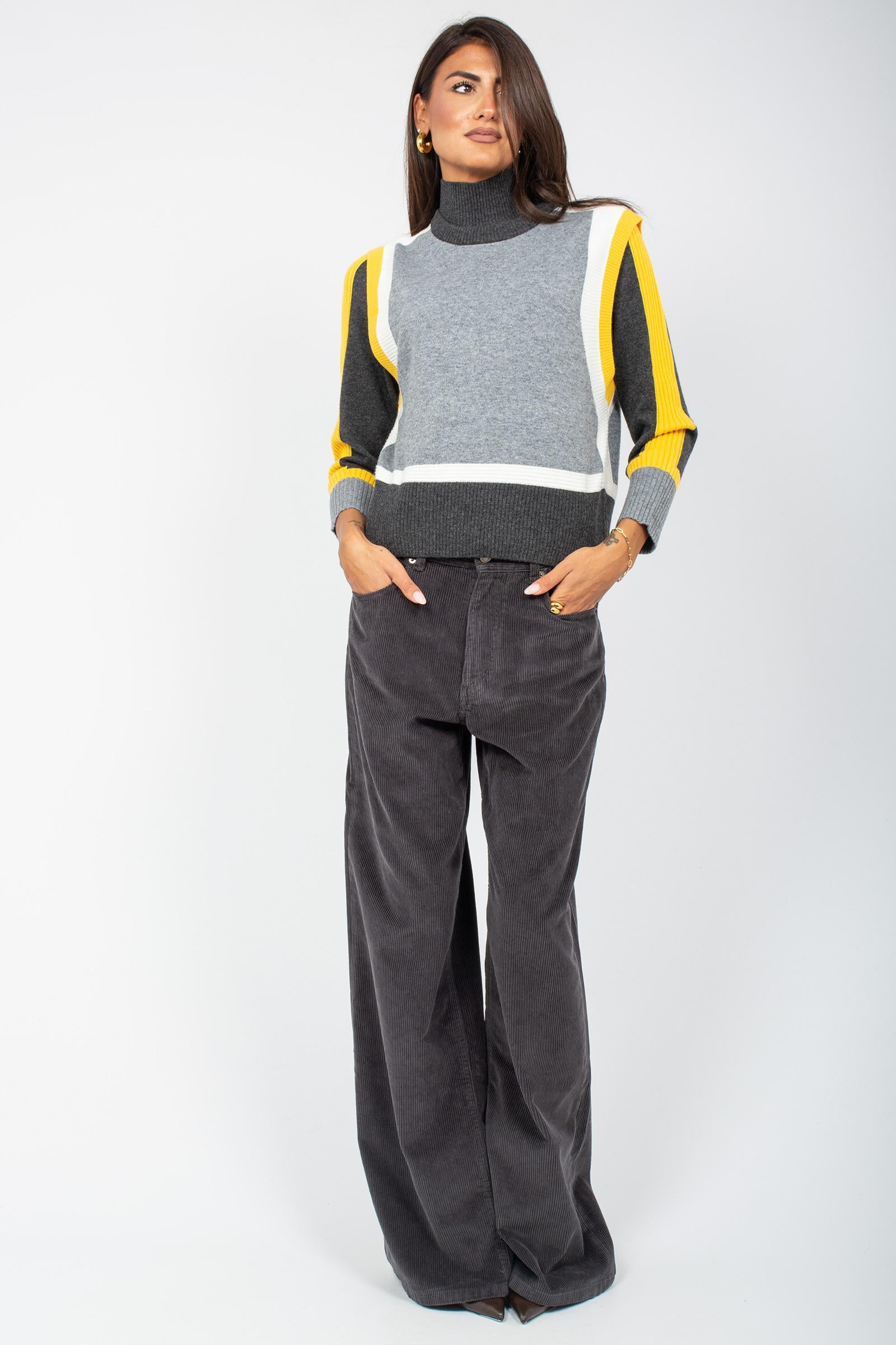 gilet colorblcok in misto lana M193J004923N B2 DIANA GALLESI