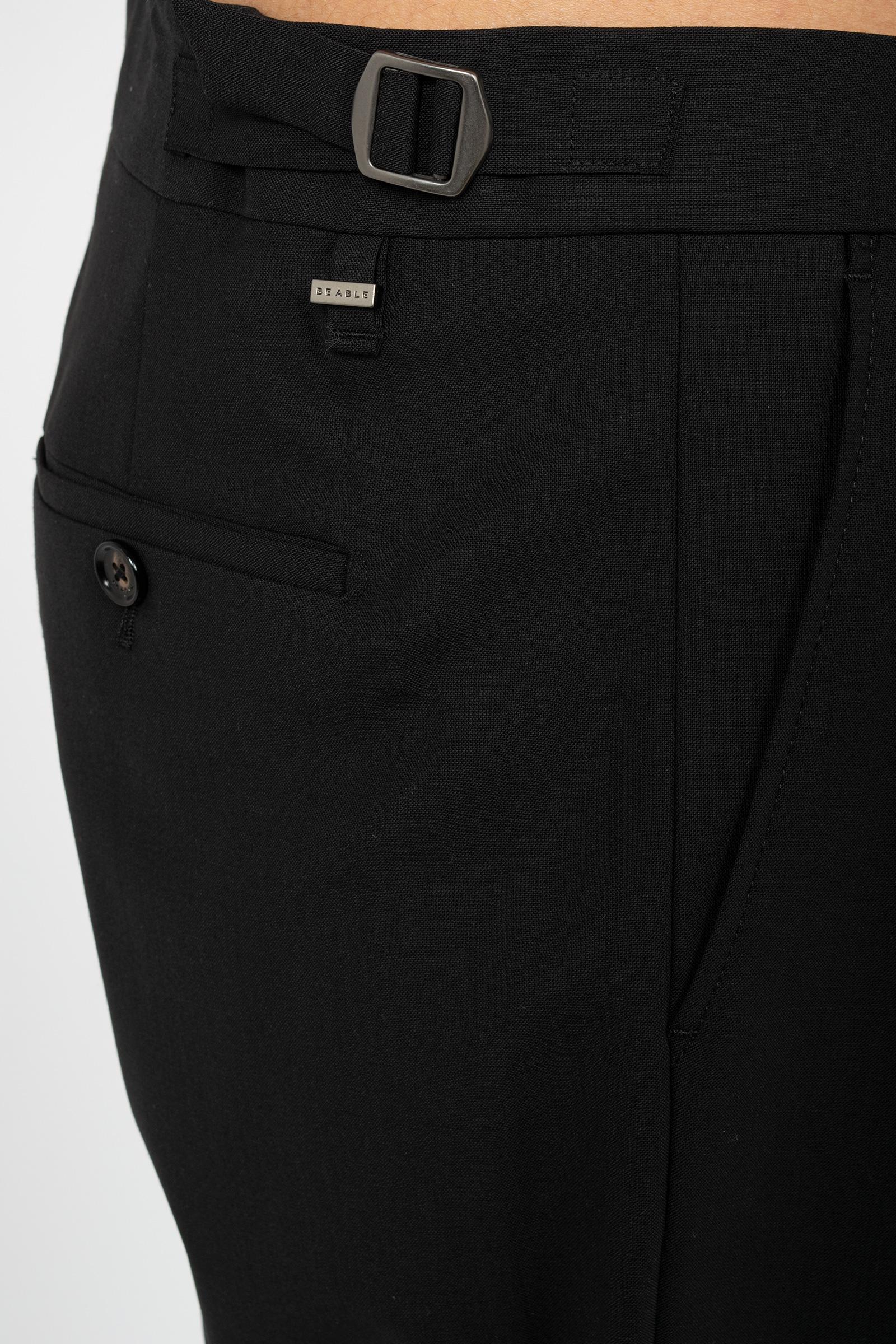 pantalone con pinces in lana vergine 'robby' ROBBYET NERO BE ABLE