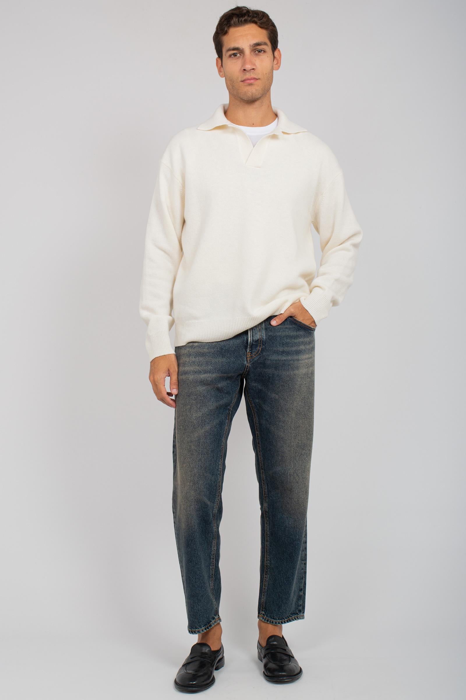 polo oversize in lana e cashmere 253M37404 02 ROBERTO COLLINA