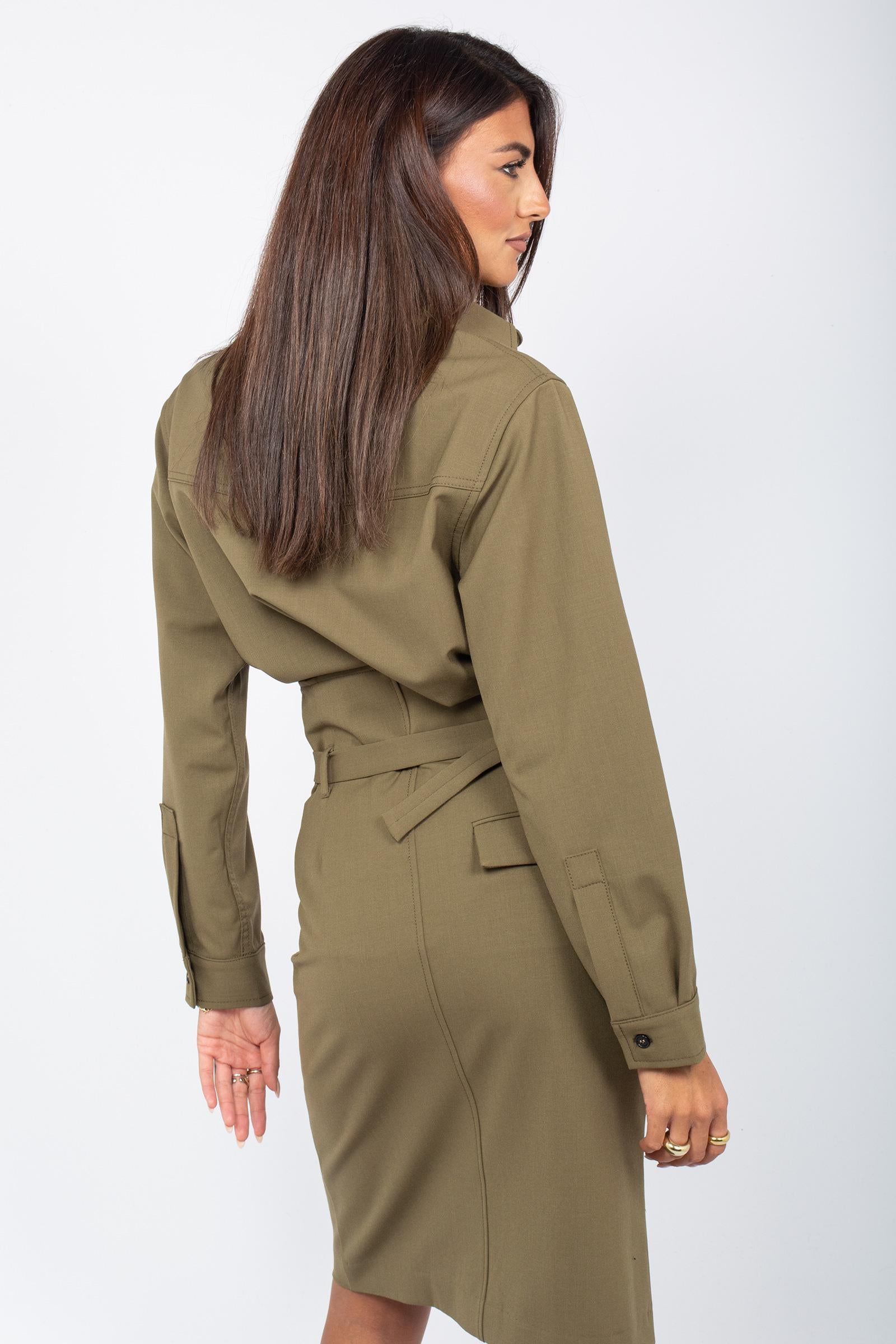 camicia in gabardine di cotone 'mina' SVW201814W0206 VERDE SIVIGLIA