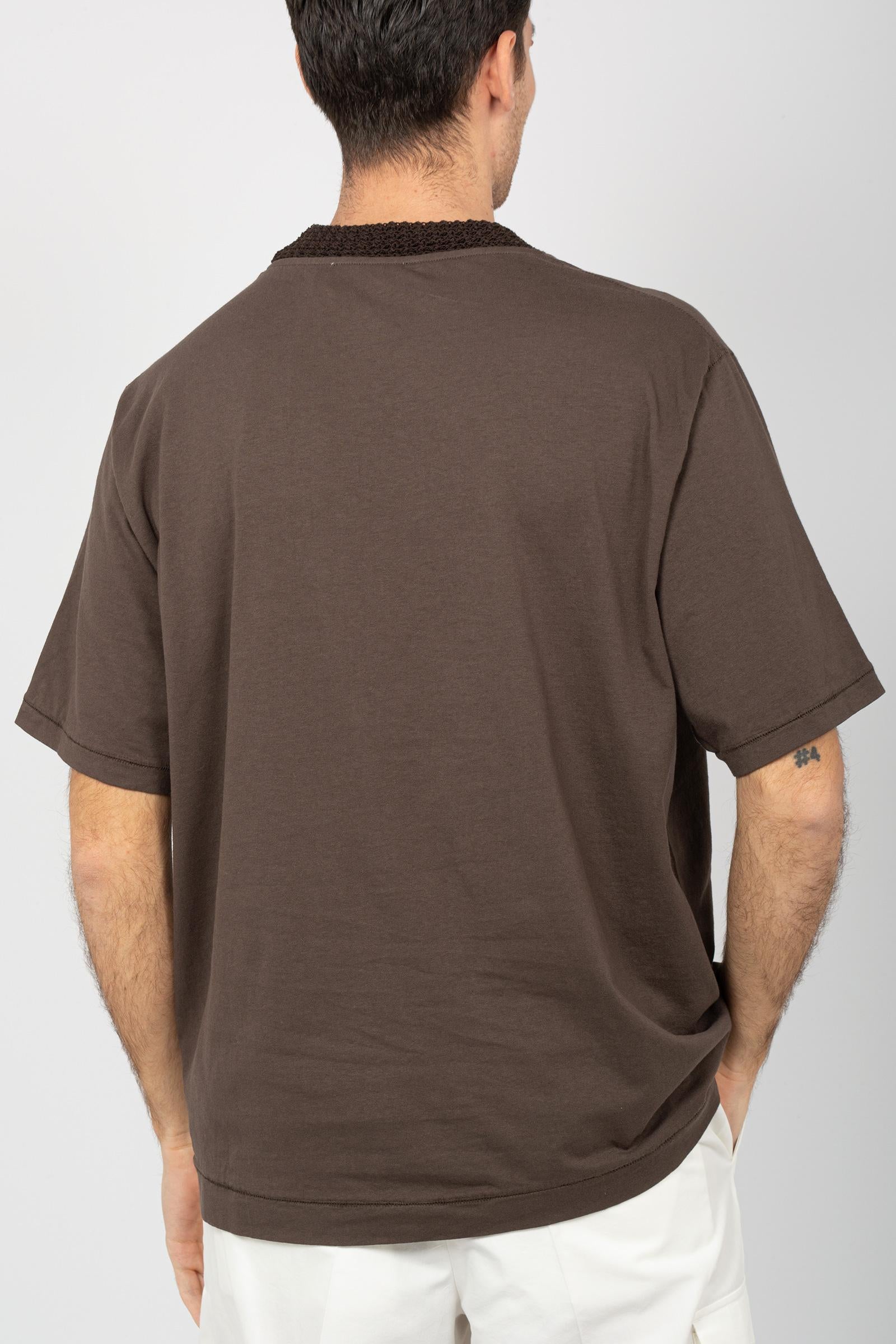t-shirt in cotone e crochet AFU31 24 ATOMO FACTORY