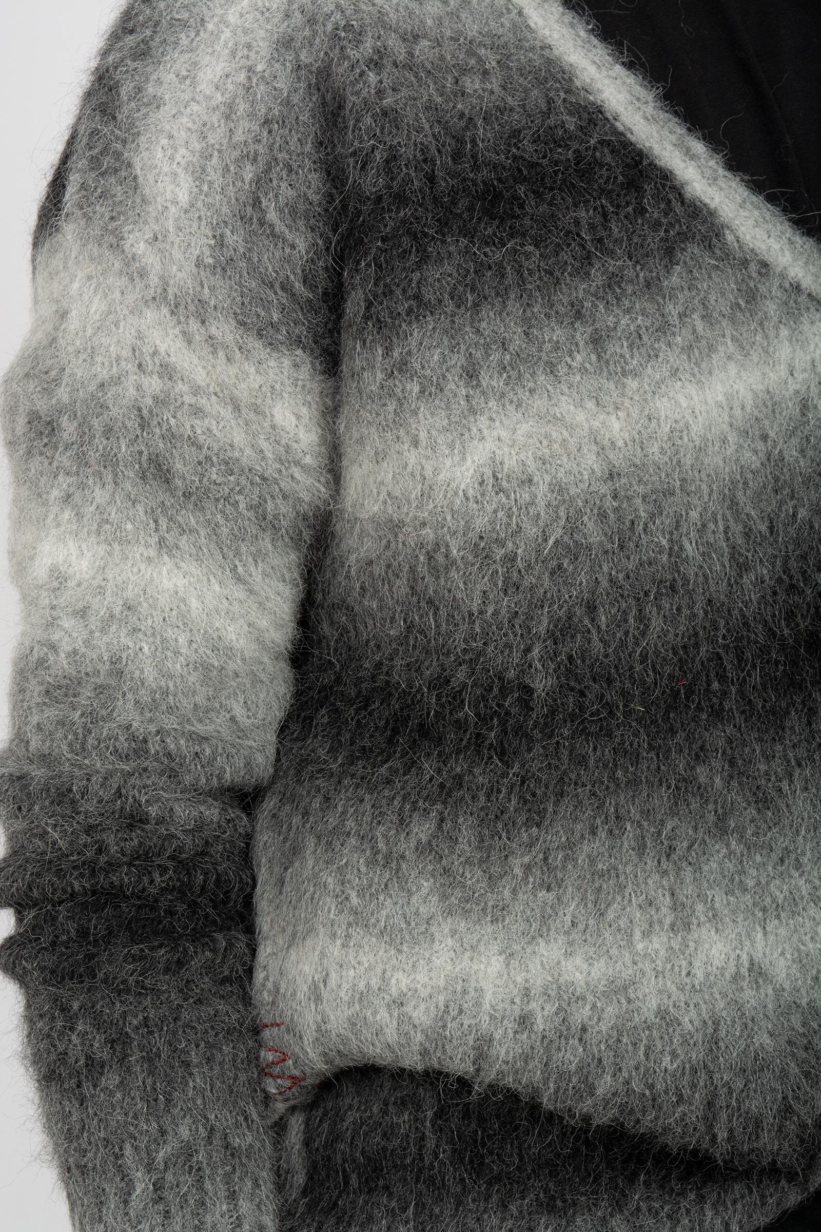 scollo v in misto mohair B9F0049 ALLUMINIO AMARANTO