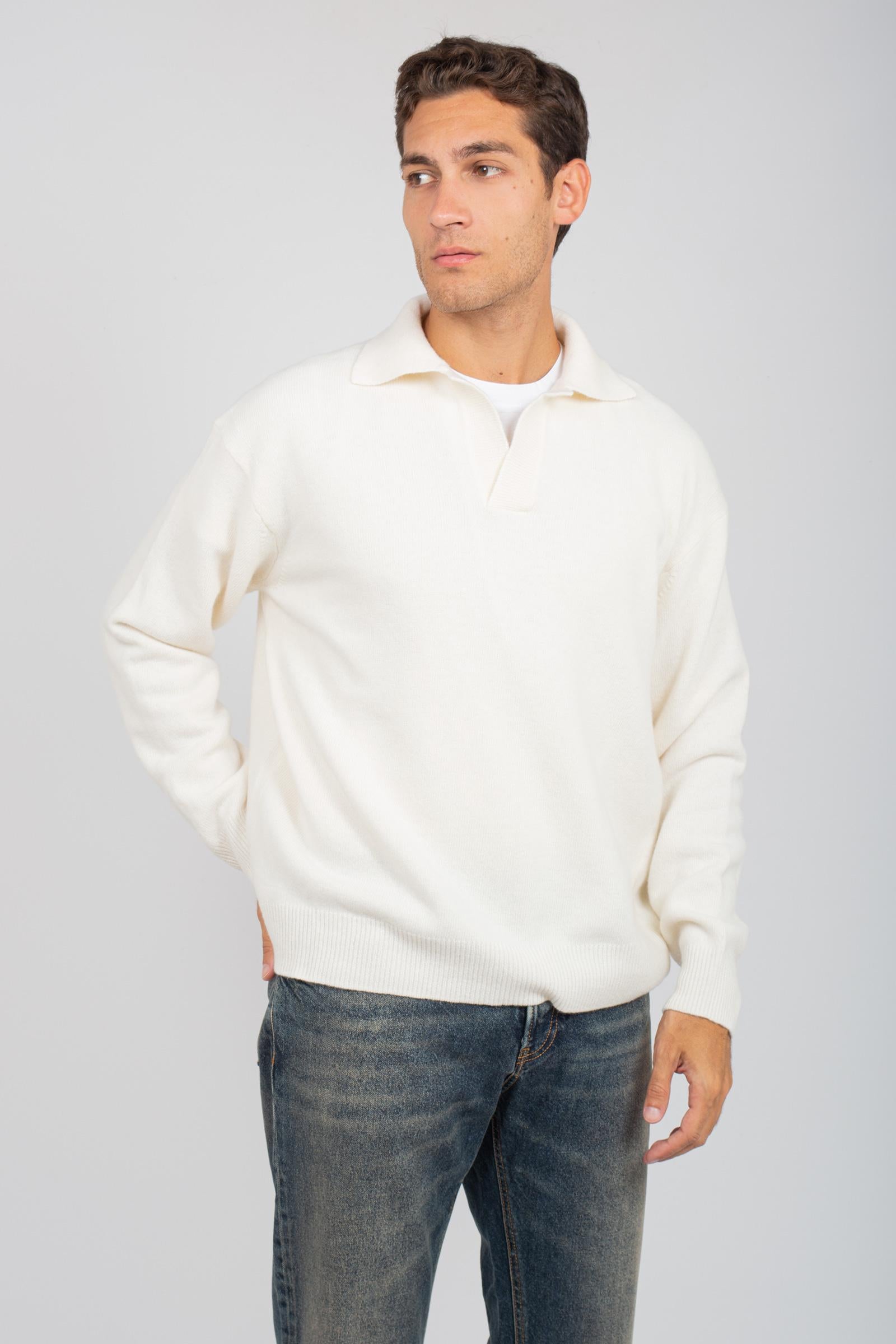 polo oversize in lana e cashmere 253M37404 02 ROBERTO COLLINA