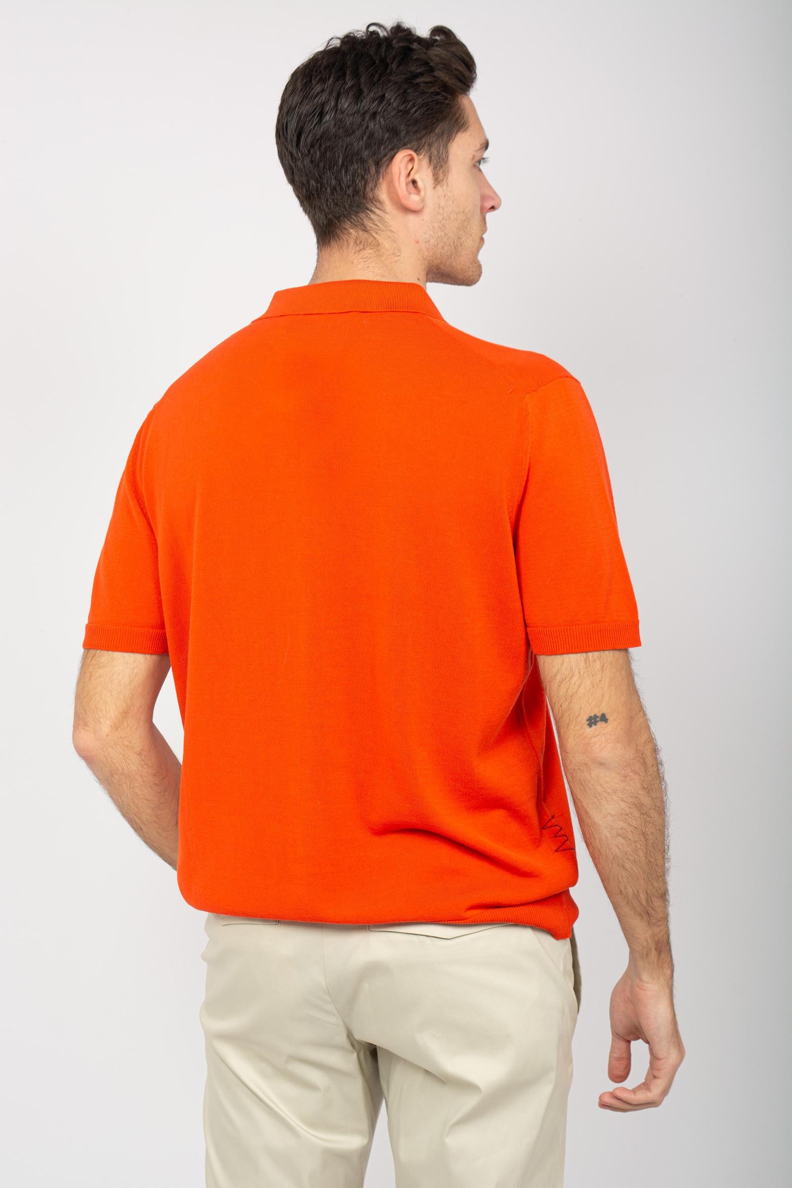 polo in filo di cotone B9D0013D ARANCIO AMARANTO