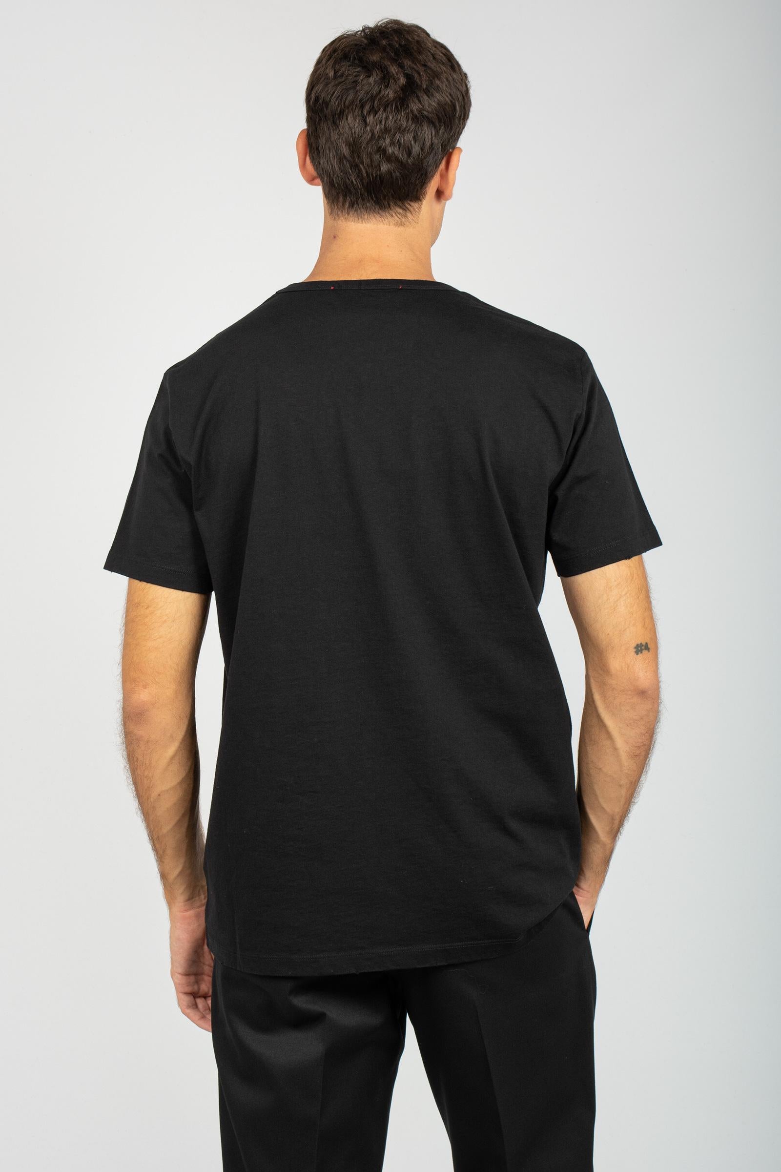 t-shirt in cotone con stampa B6F0069 NERO AMARANTO