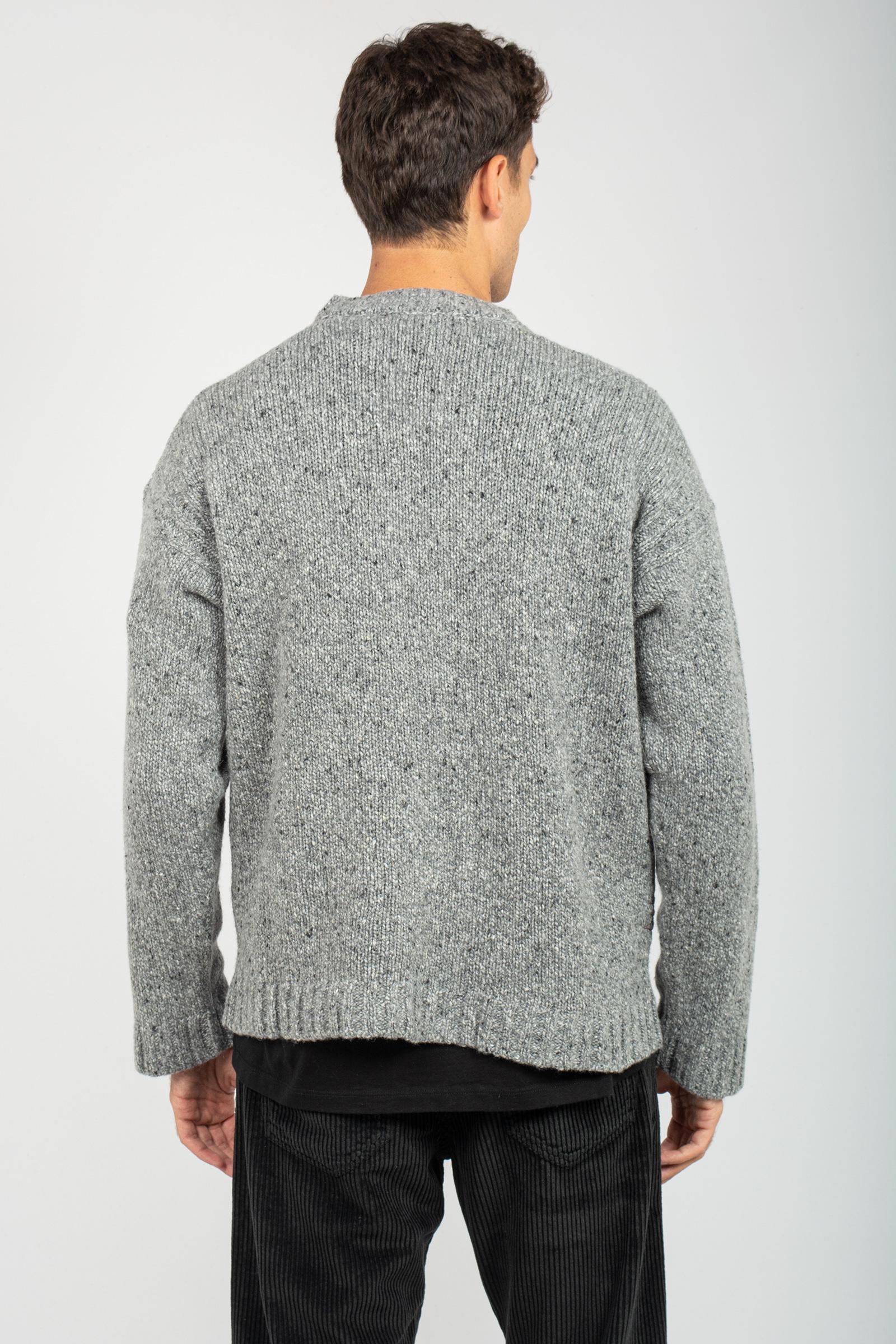 girocollo in lana melange B9F0028 ALLUMINIO AMARANTO