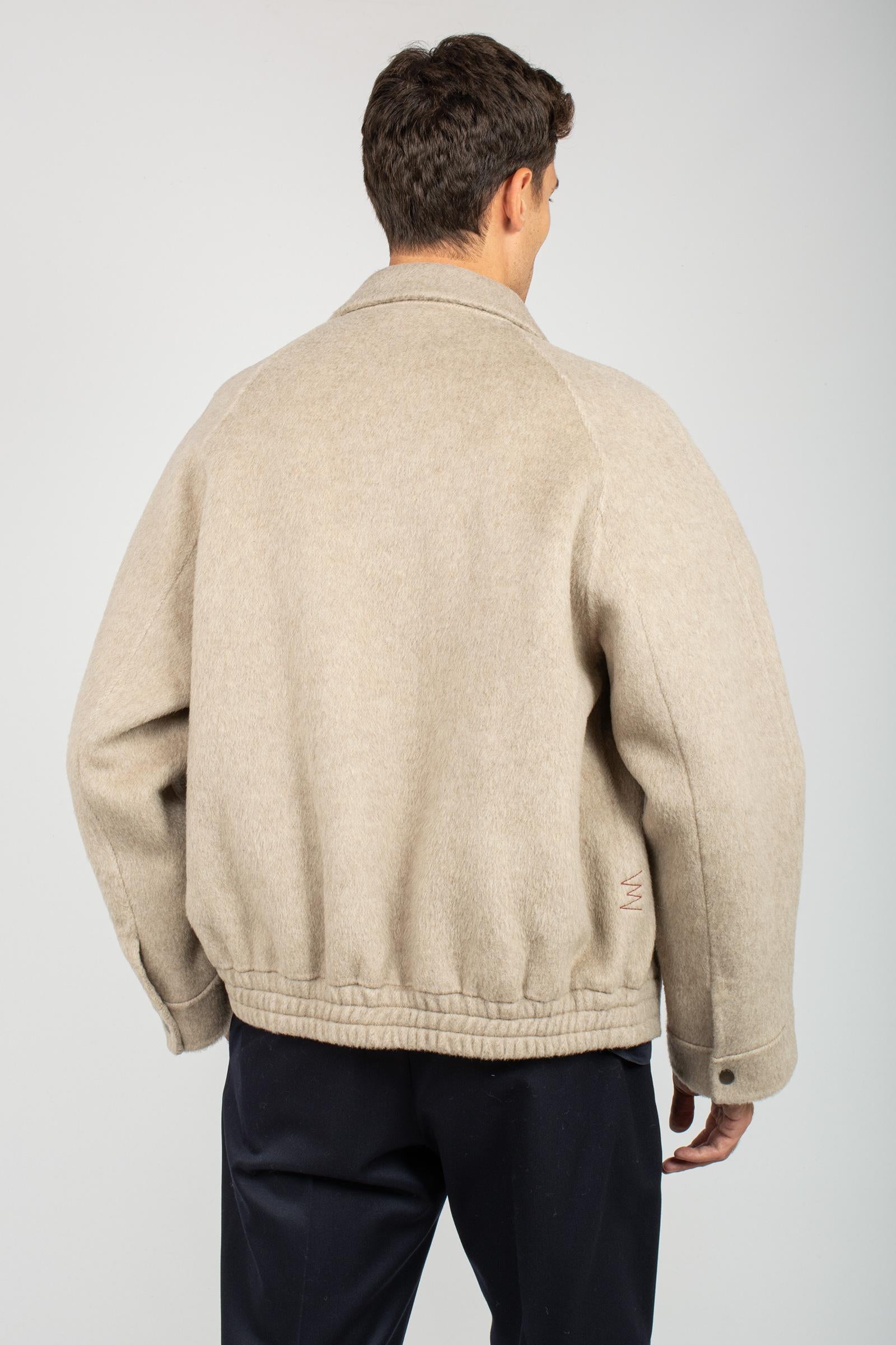 giacca con zip in lana e cammello B6F0009 NOCCIOLA AMARANTO