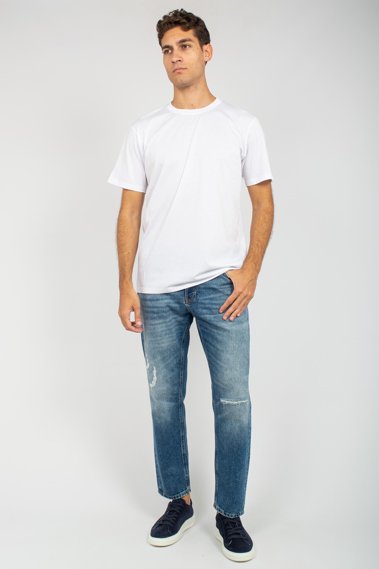 t-shirt in cotone B6F0049 PANNA AMARANTO