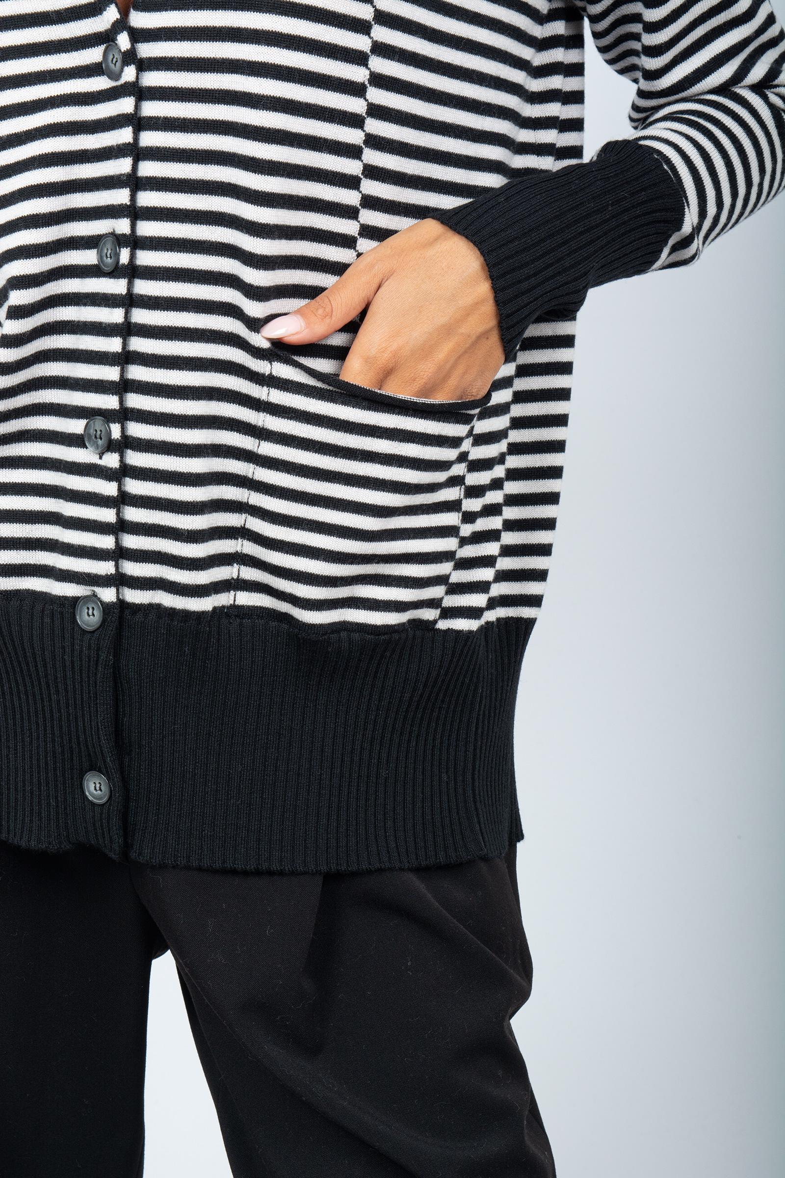 cardigan asimmetrico a righe EQM0445I 1672 AMANTO