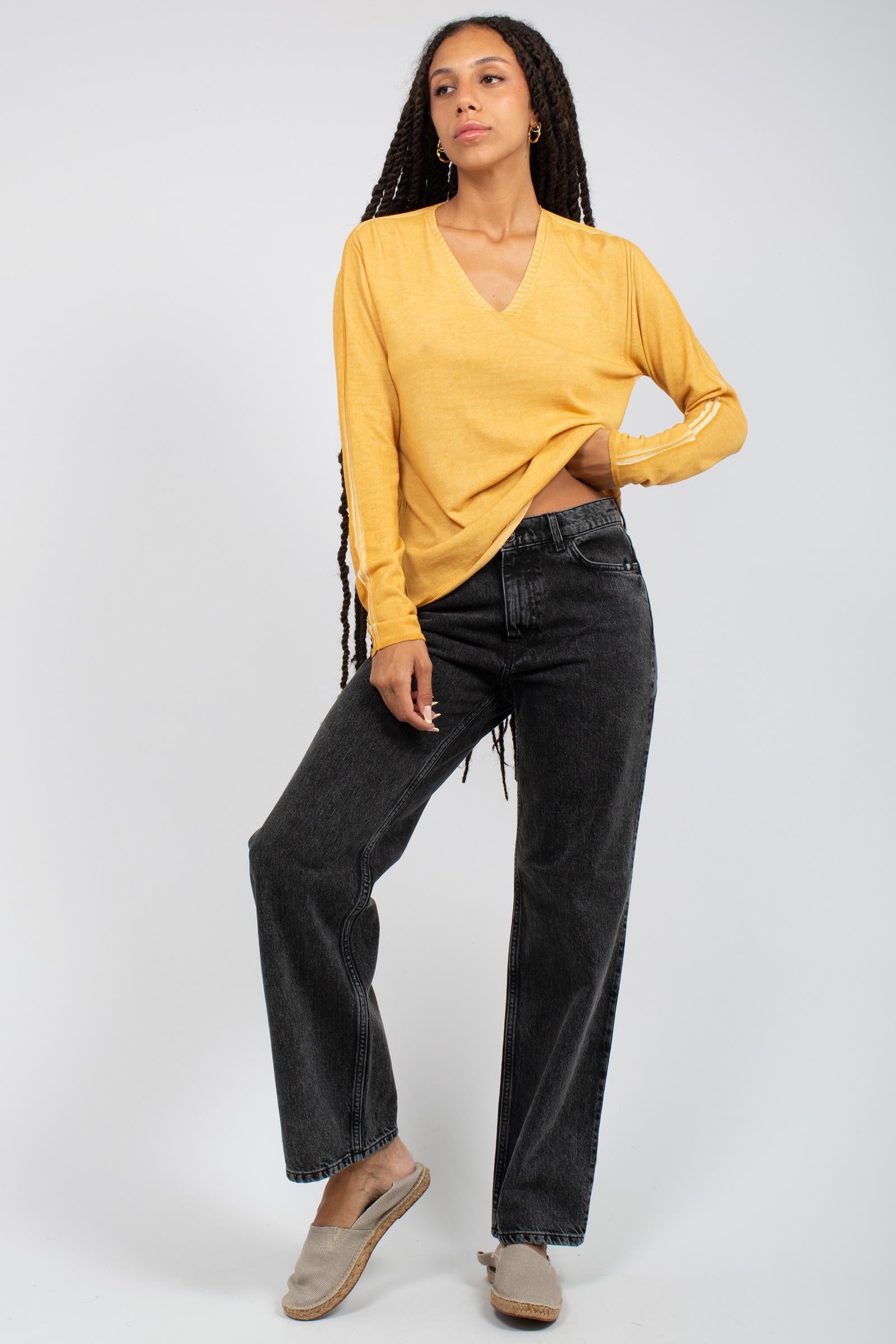 scollo v in cotone washed S2089P02 210 ANNA SERAVALLI