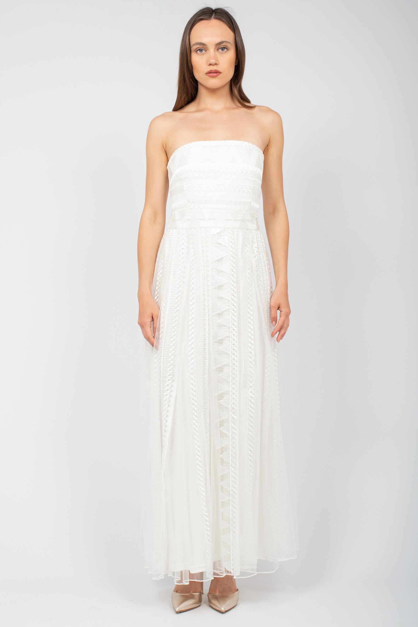 abito longuette con bande in pizzo D46EQ042EN5 MF249 ERMANNO - ERMANNO SCERVINO