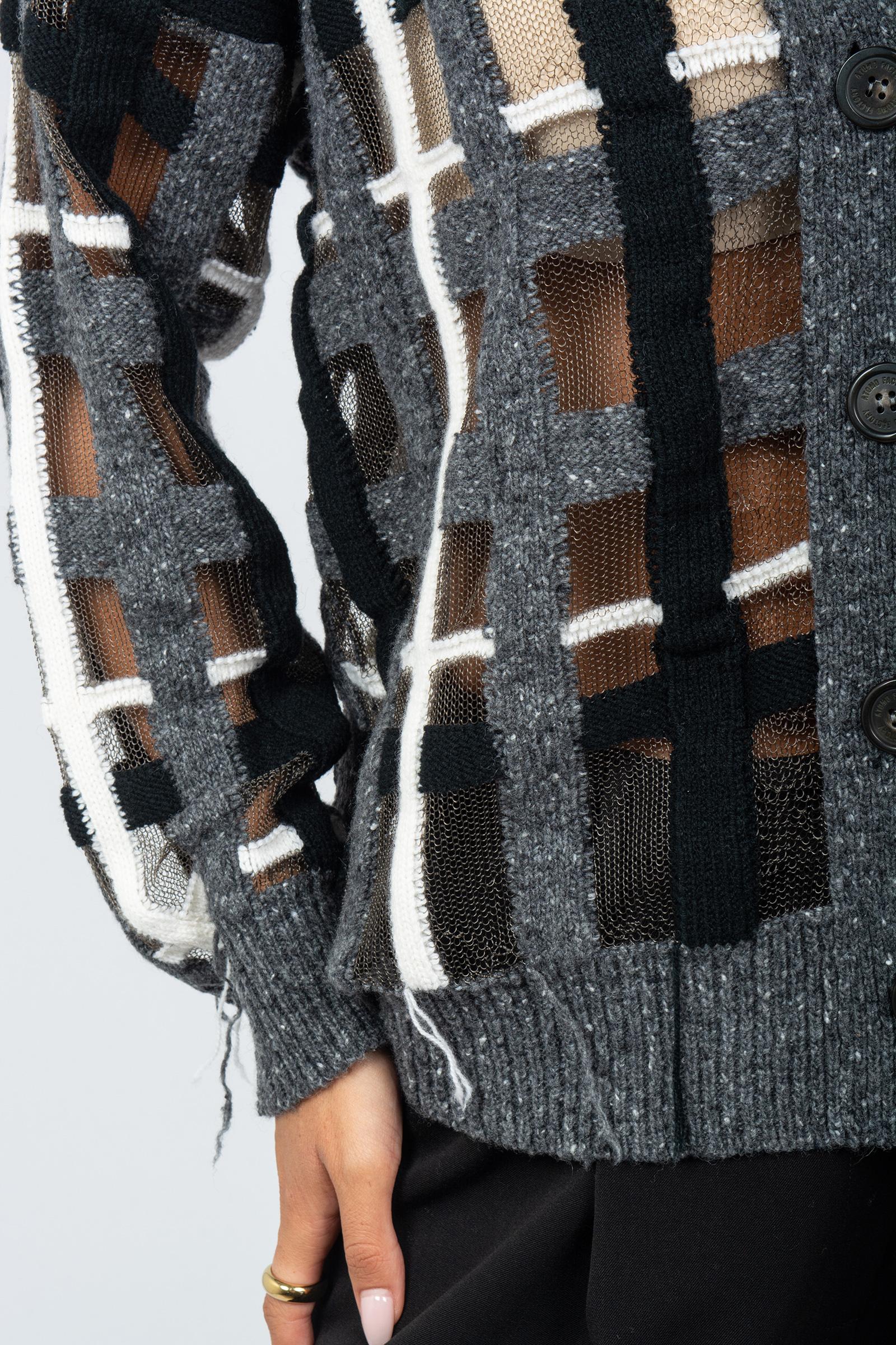 cardigan check in misto lana AI25AFD58 653 ATOMO FACTORY