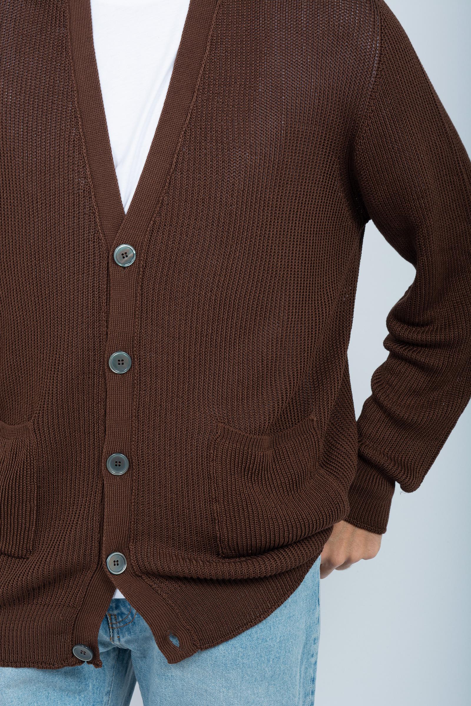 cardigan in cotone B9D0010D MARRONE AMARANTO