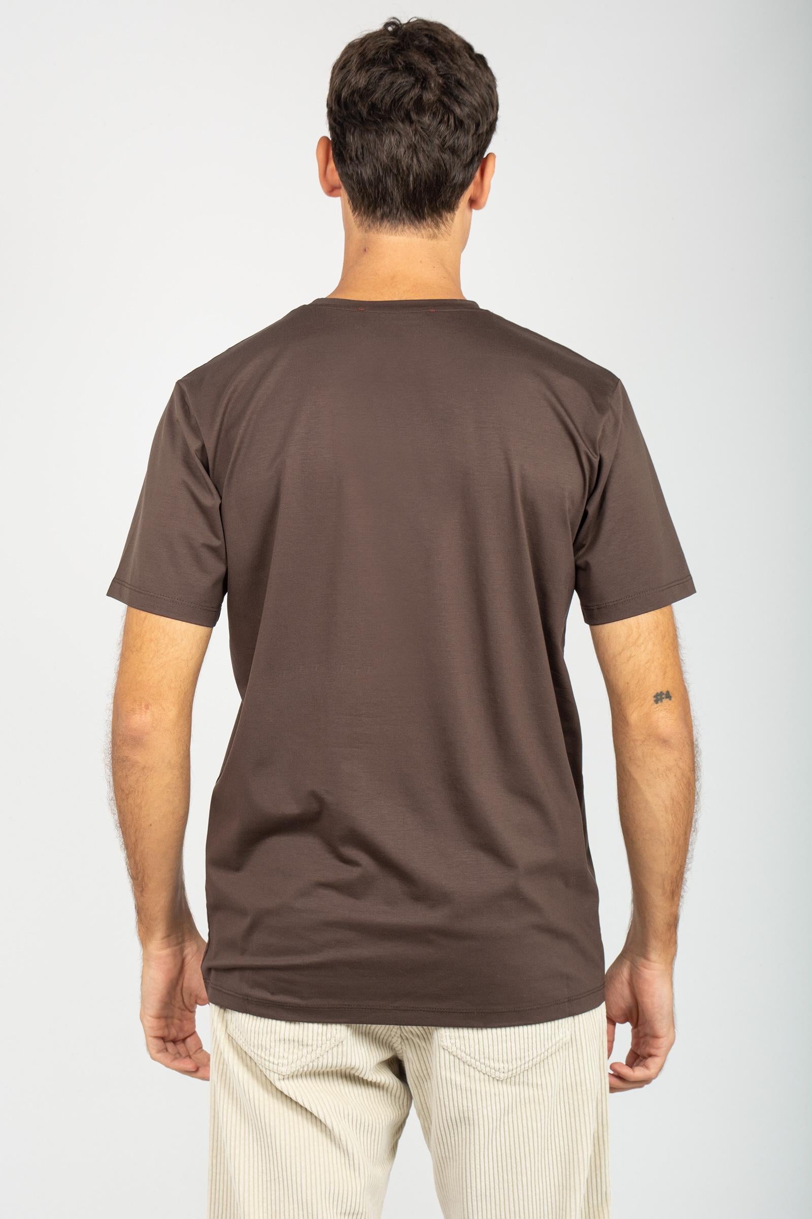 t-shirt in cotone B6F0049 MORO AMARANTO