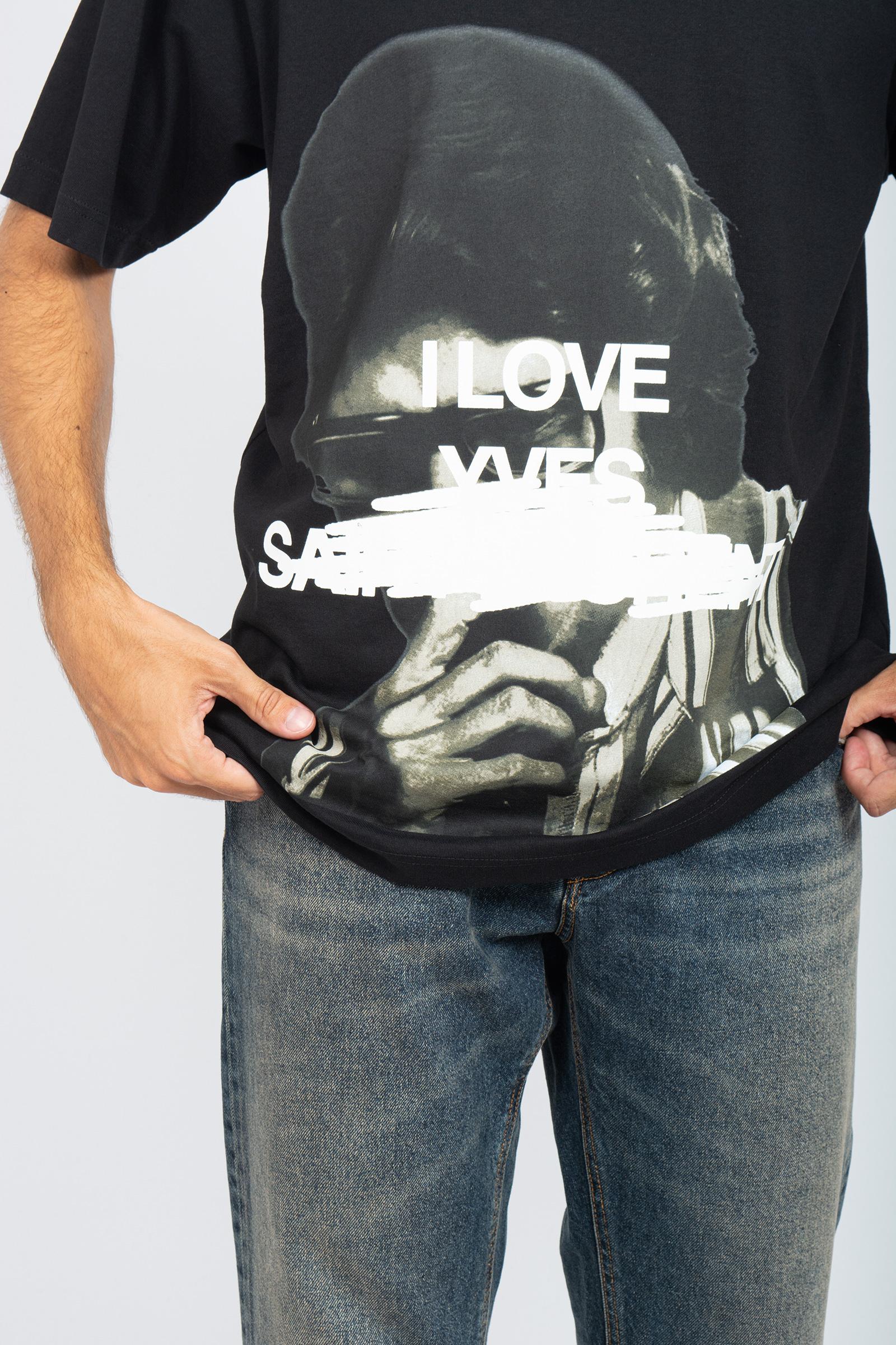 t-shirt oversize in cotone 'love yves' TSOVER956RENT BLK ELITE