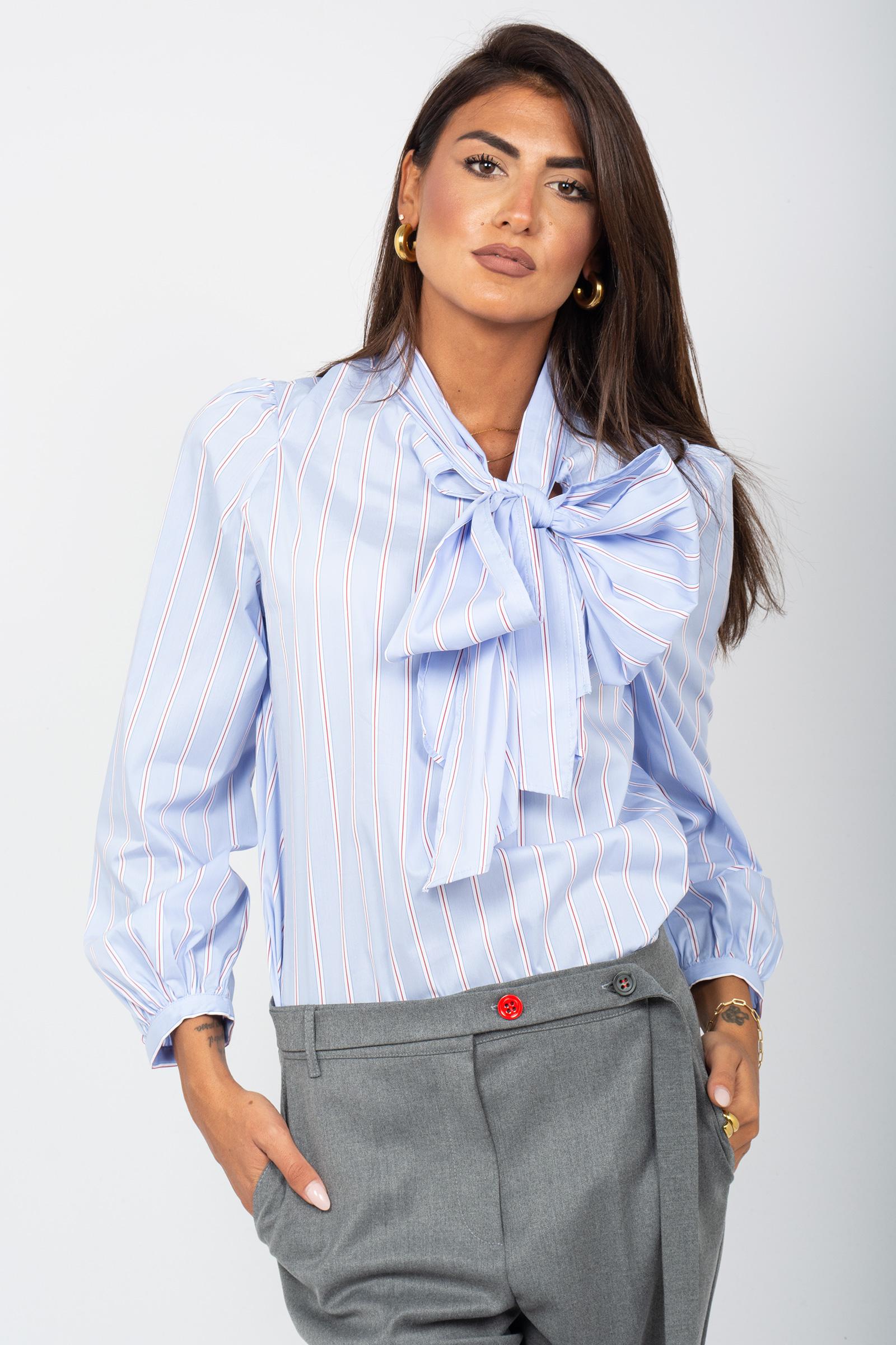 blusa con fiocco in cotone 2436R002986N 01 DIANA GALLESI