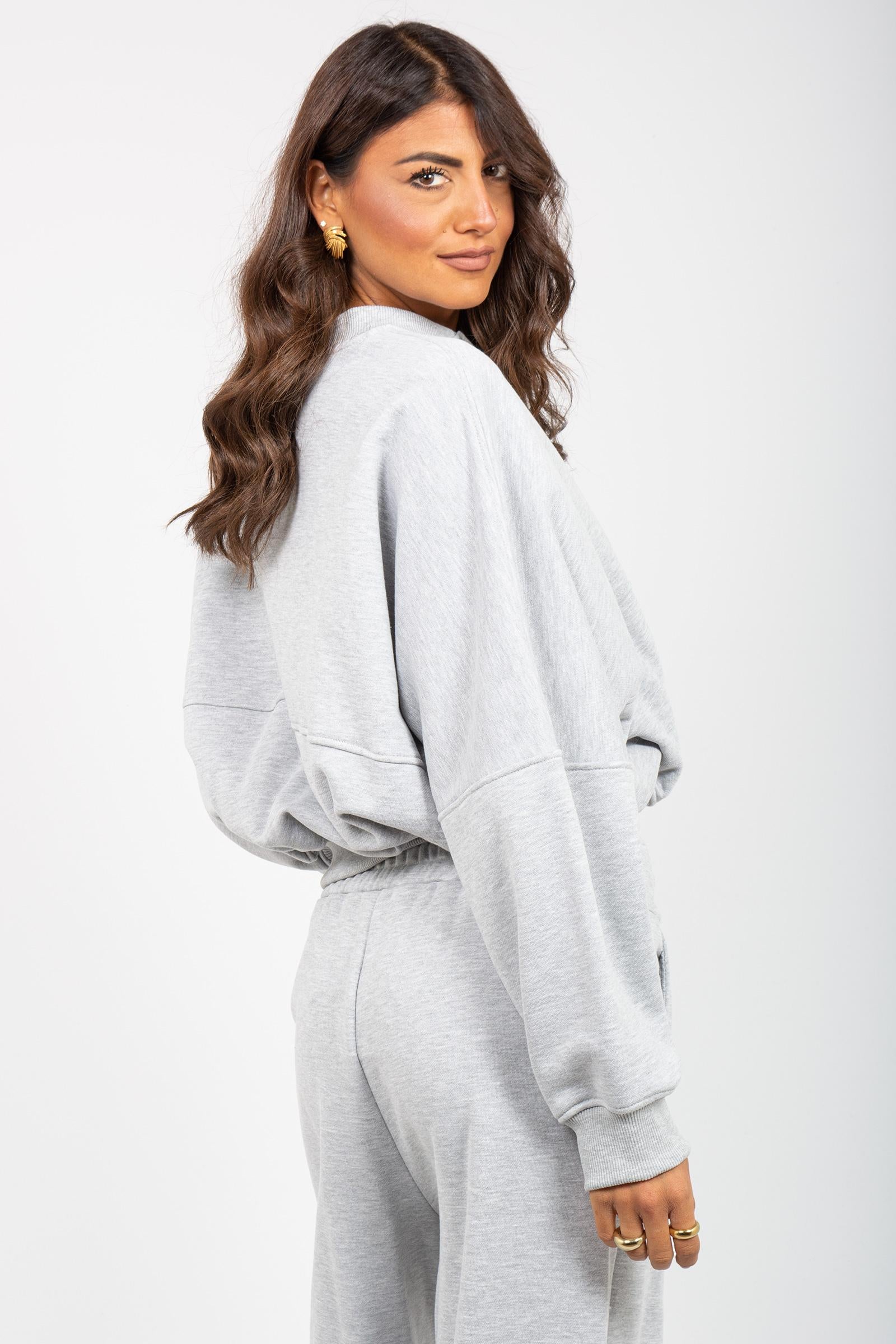 felpa con zip in cotone M1F0081 GRIGIO SOLOTRE