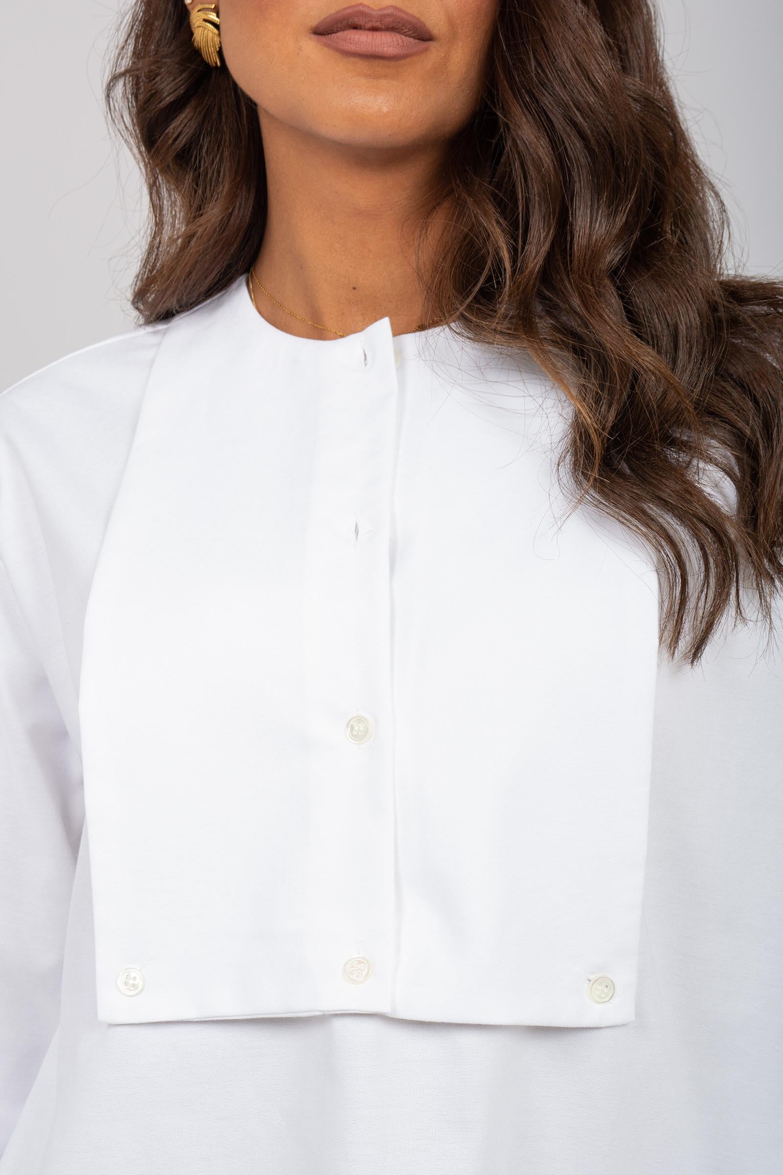 camicia oversize in popeline di cotone M1F0098 BIANCO SOLOTRE