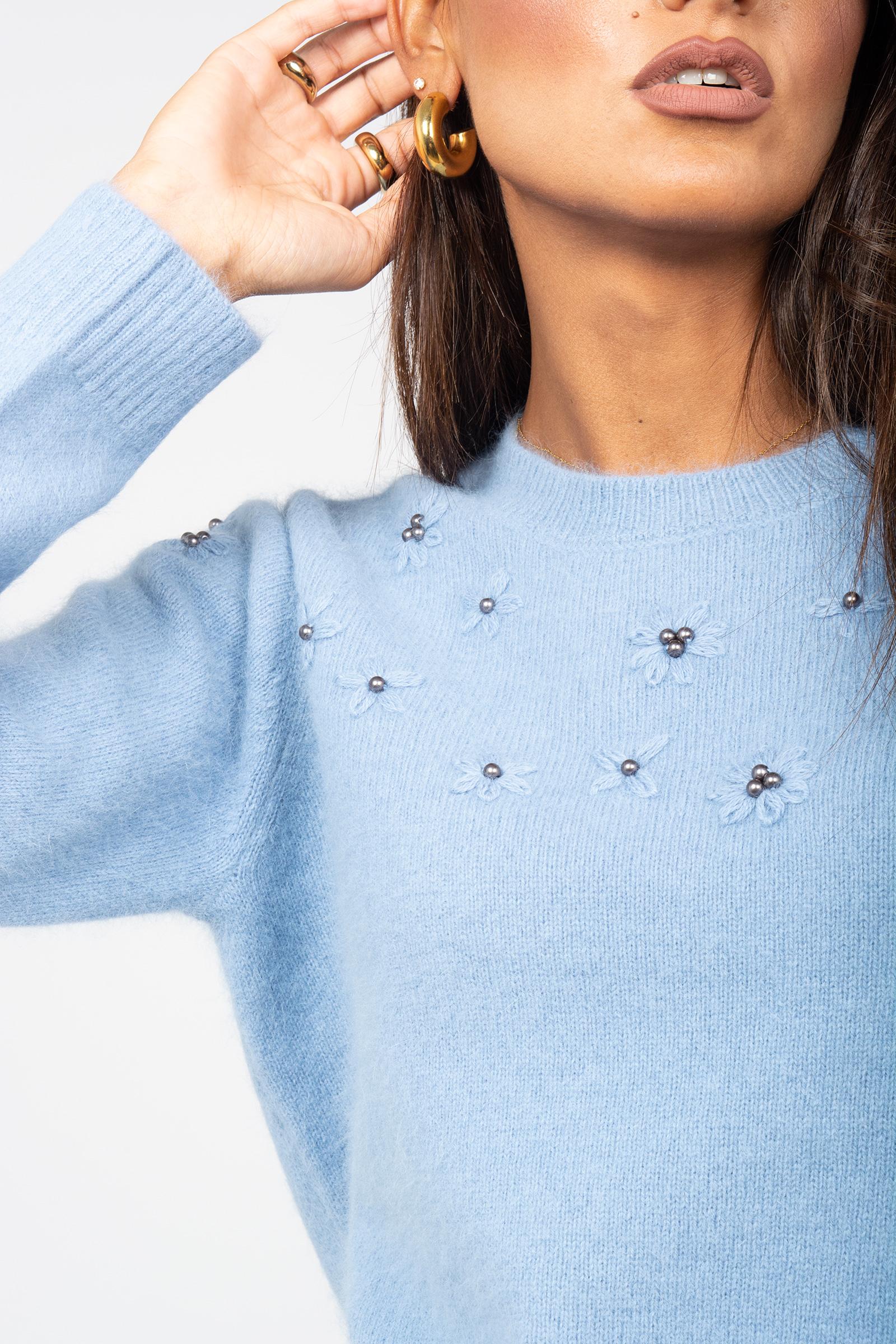 girocollo con ricami in misto lana M213J004944N 04 DIANA GALLESI