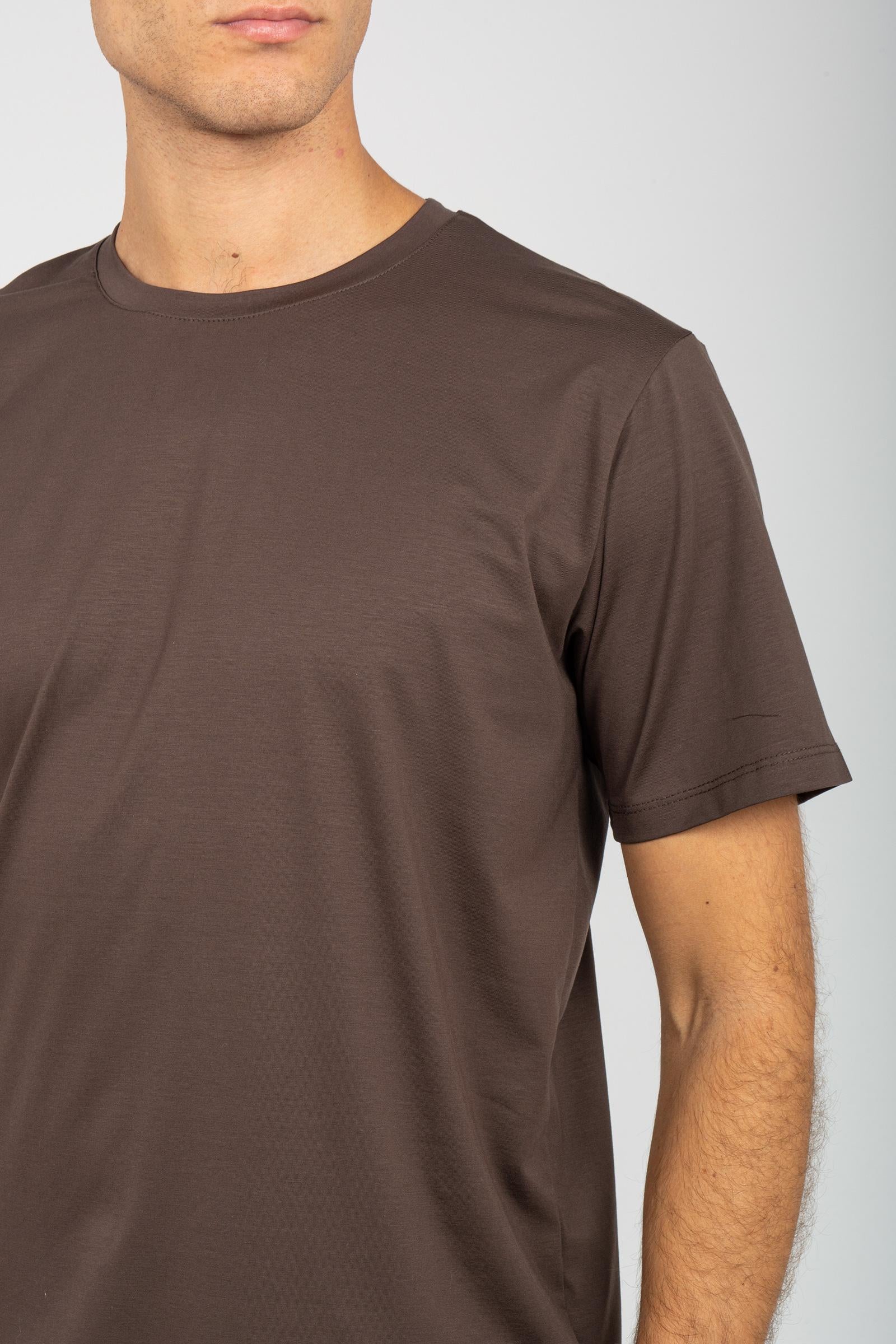 t-shirt in cotone B6F0049 MORO AMARANTO