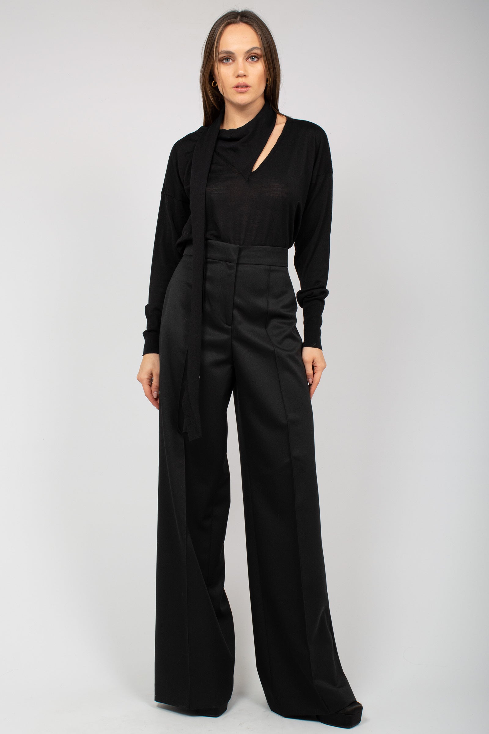 pantalone ampio in gabardine di lana 'beatrice' CDVSBEZ00STD SD740990 PT TORINO 