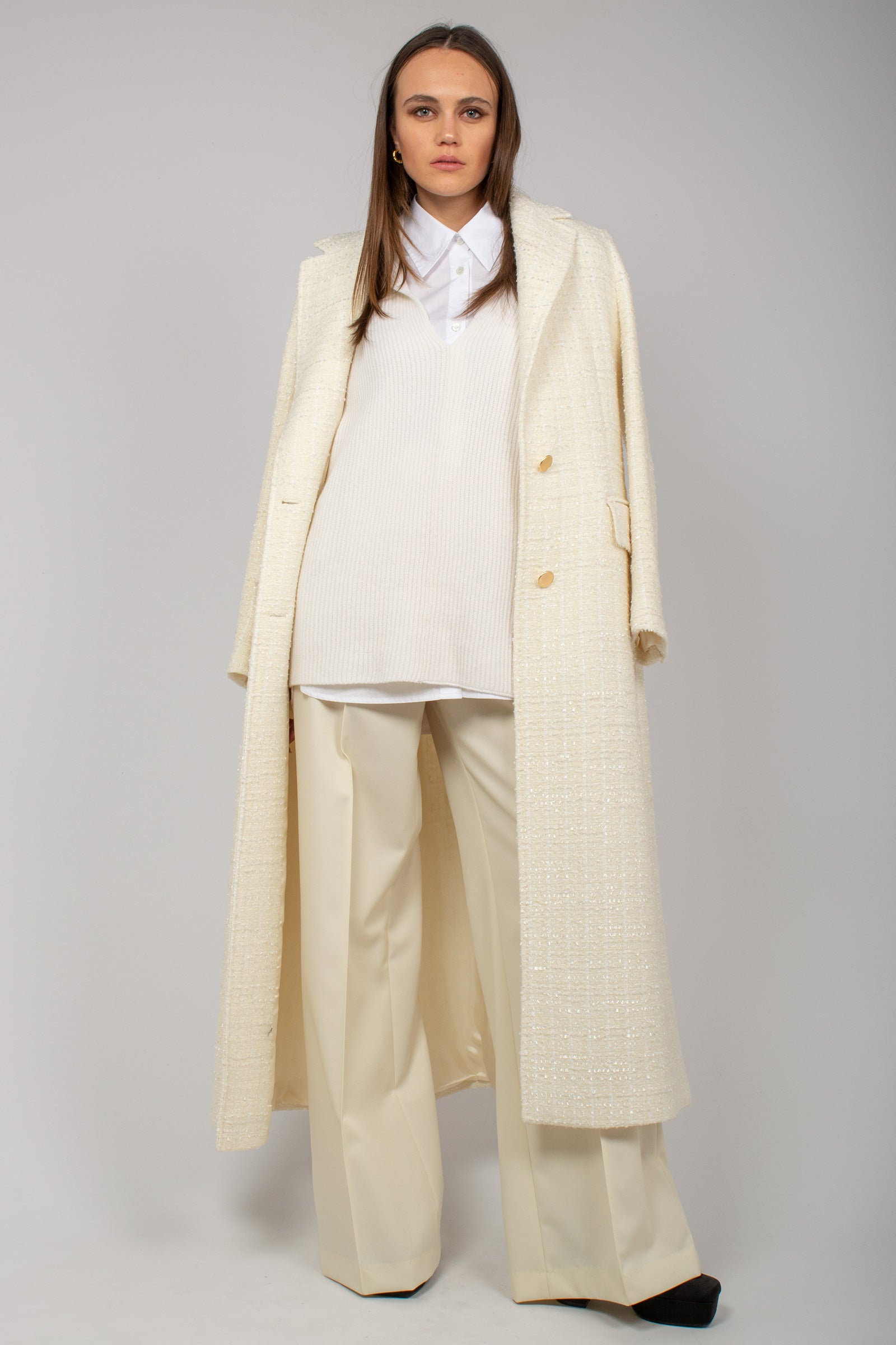 cappotto in tweed di misto lana 7400285501 1147 TARDIA 