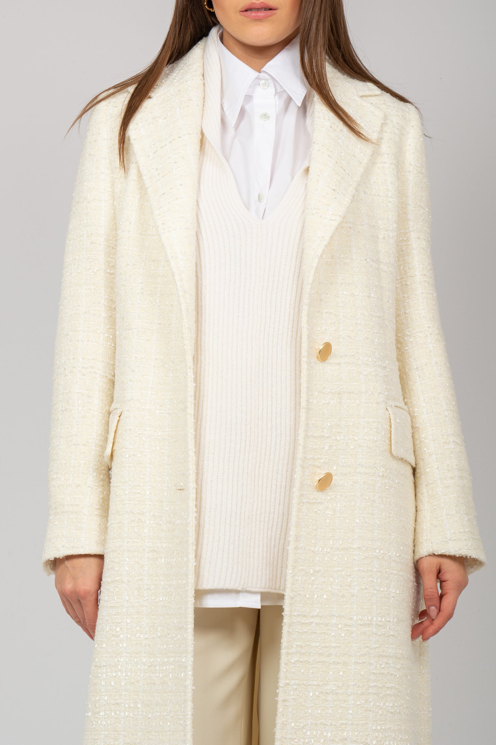cappotto in tweed di misto lana 7400285501 1147 TARDIA 