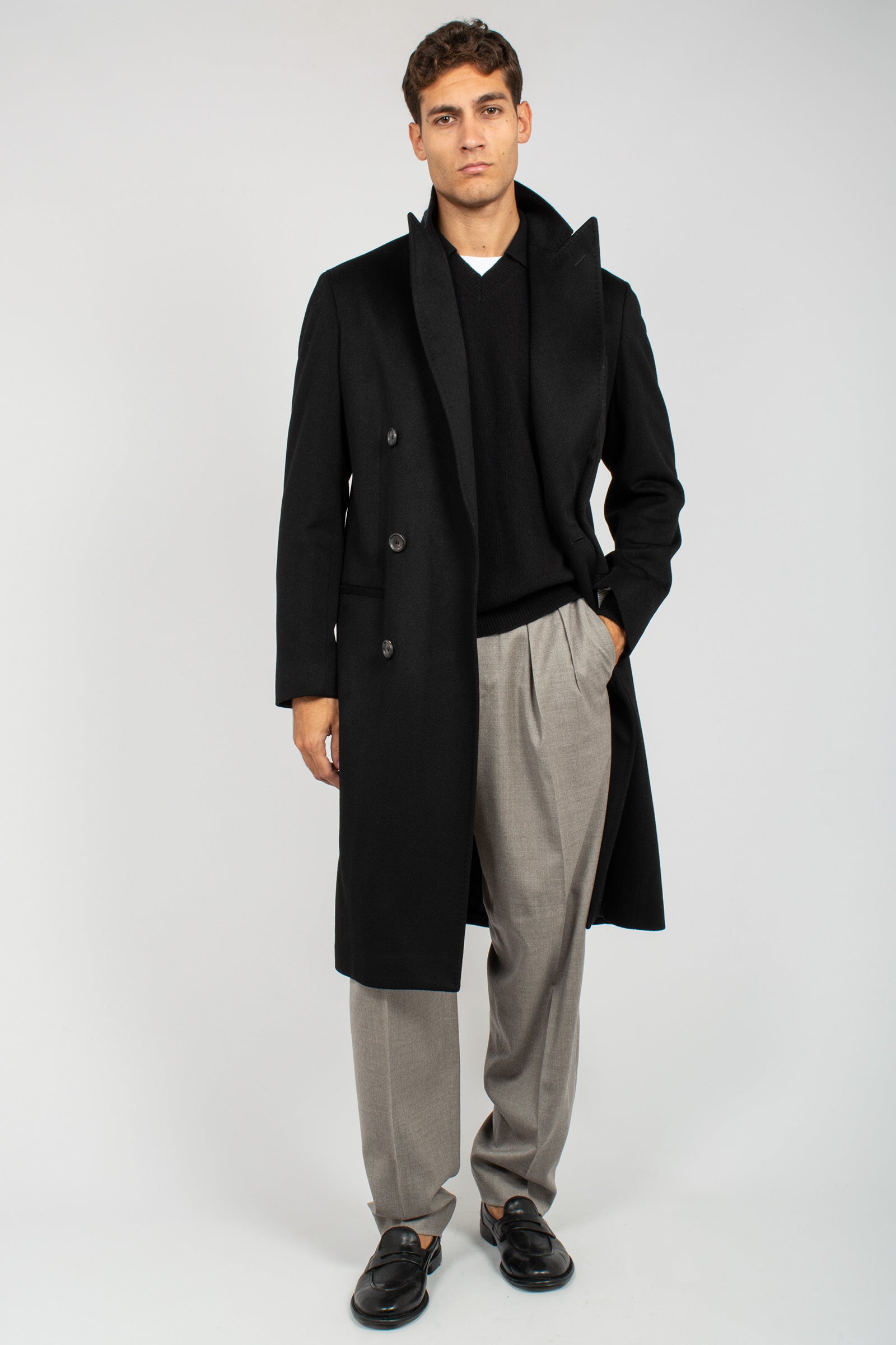 cappotto doppio petto in panno di lana 'capolavoro loropiana' 8400784400 9351 TARDIA 