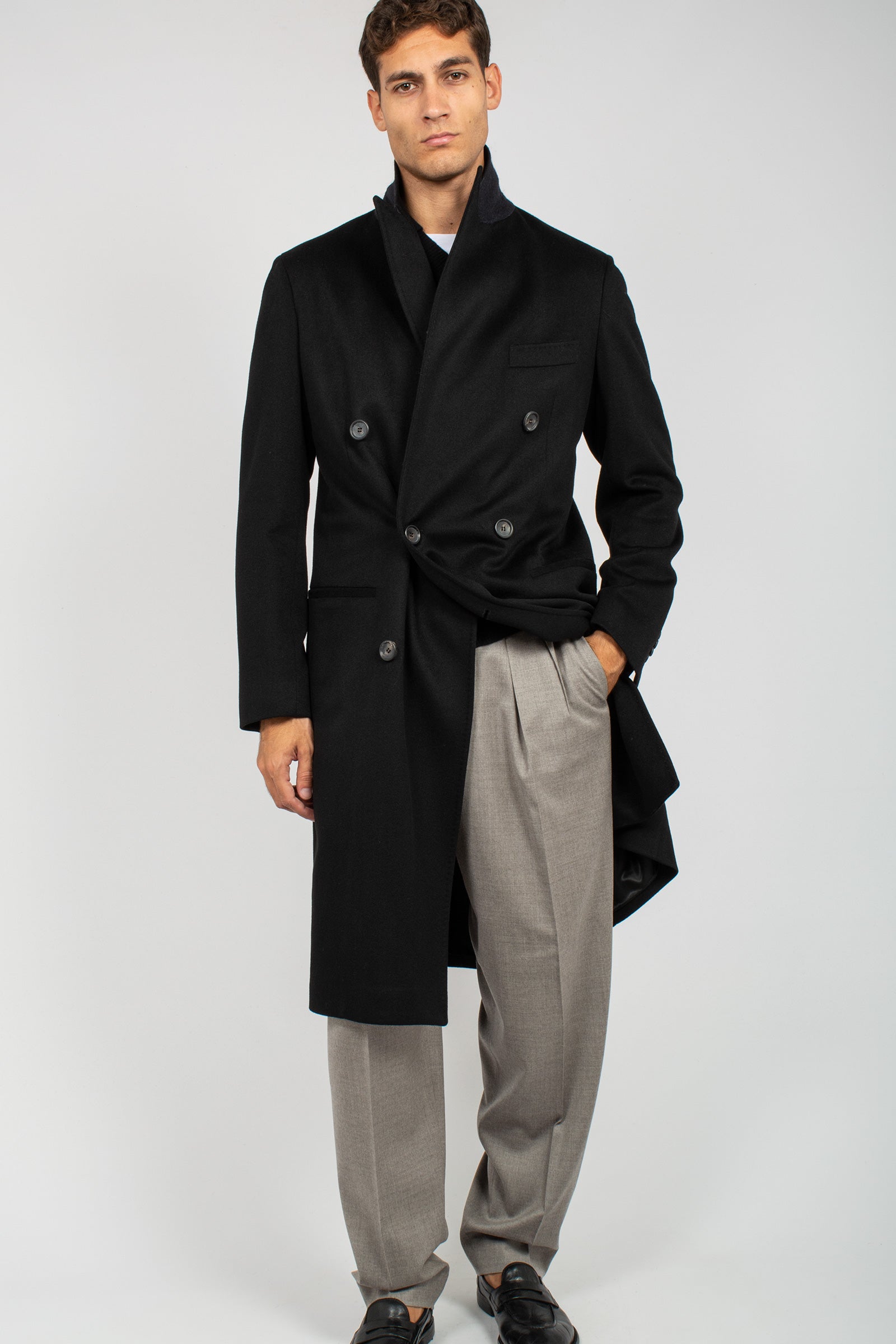 cappotto doppio petto in panno di lana 'capolavoro loropiana' 8400784400 9351 TARDIA 