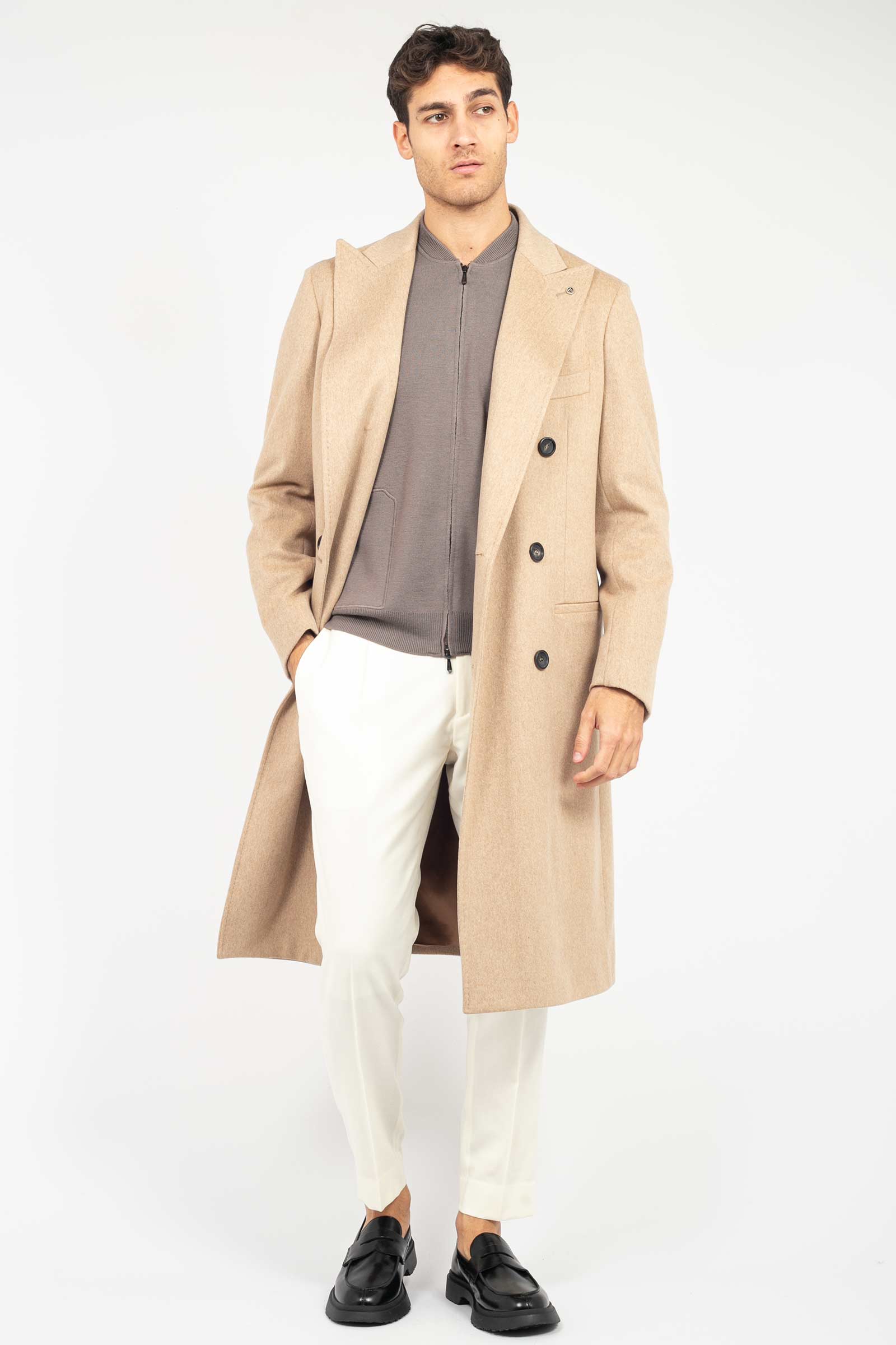 cappotto doppio petto in panno di lana 'capolavoro loropiana' 8400784400 9379 TARDIA 
