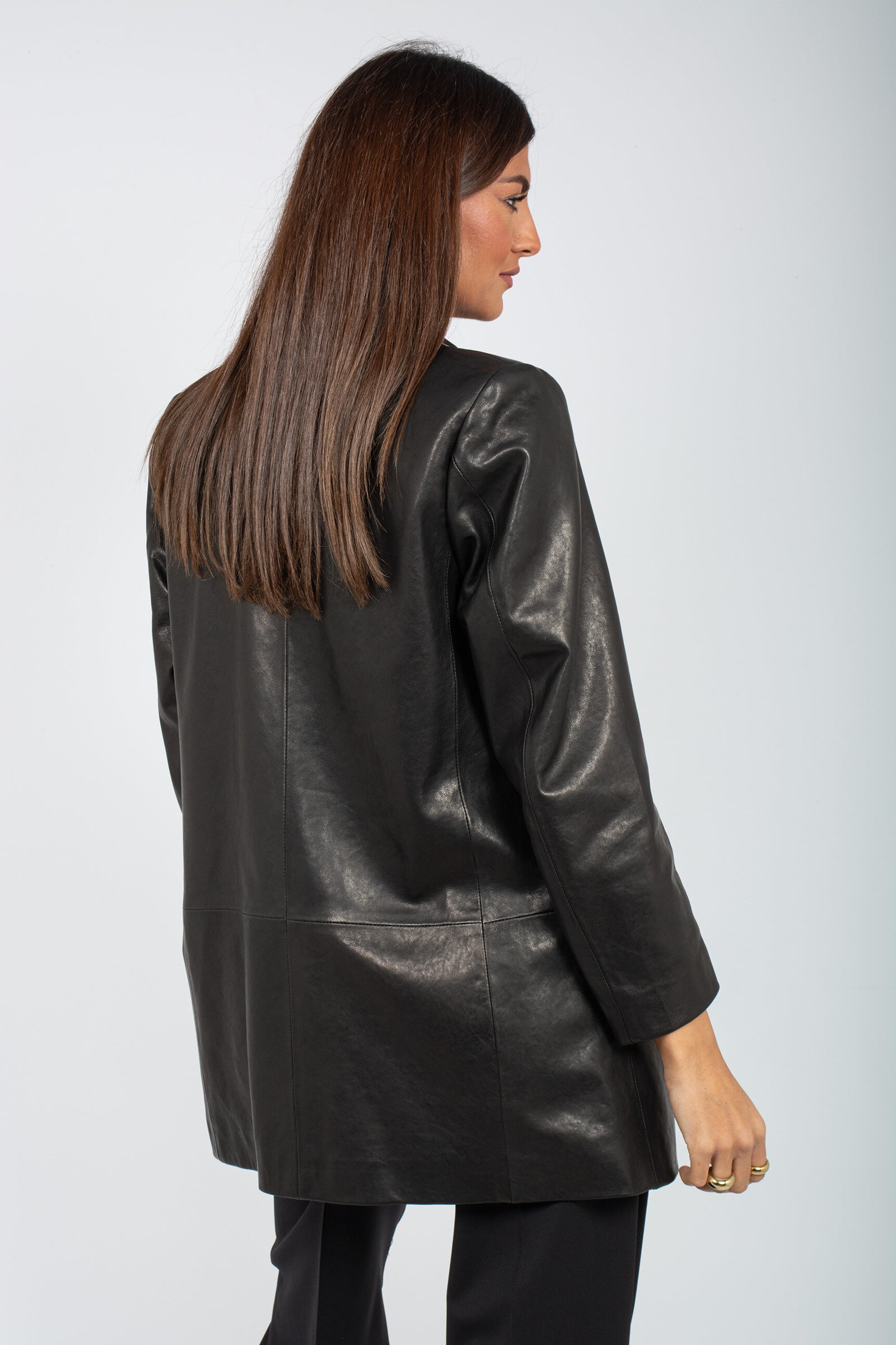 giacca in pelle naturale MARIANNA NERO THE AL 
