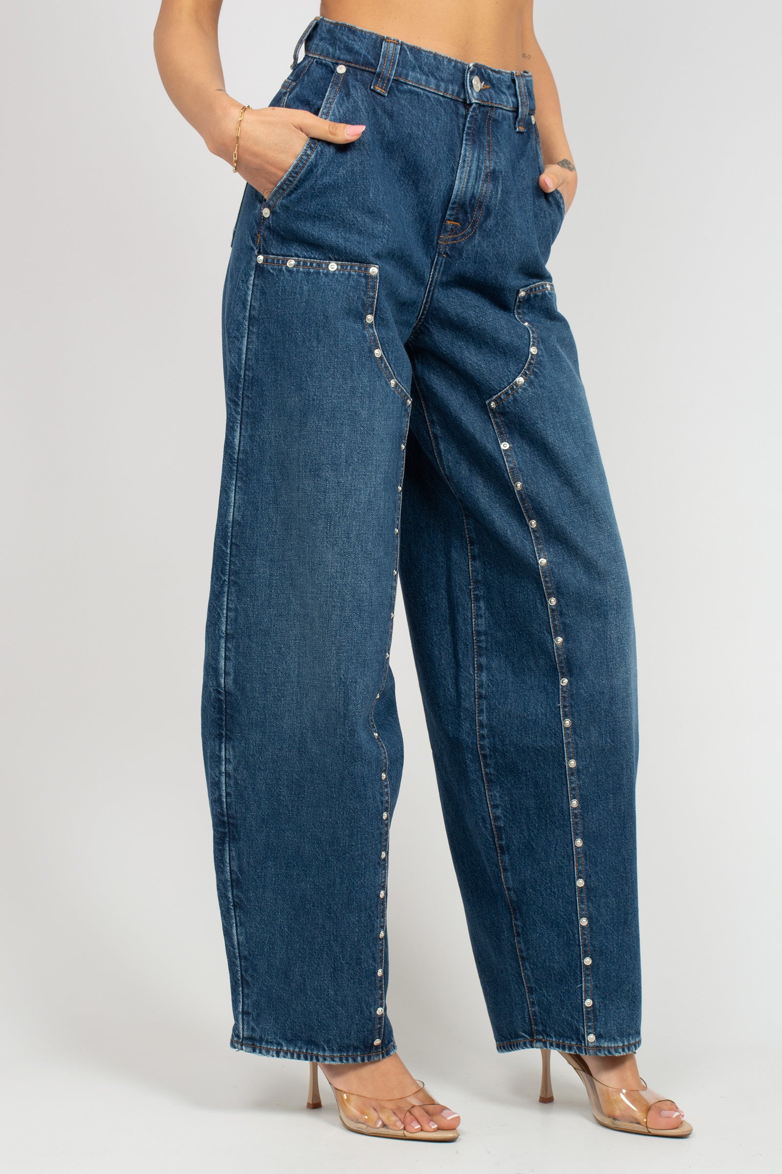 denim con borchie 'baloon' 7UF50066 LEBLUE 7 FOR ALL MANKIND 