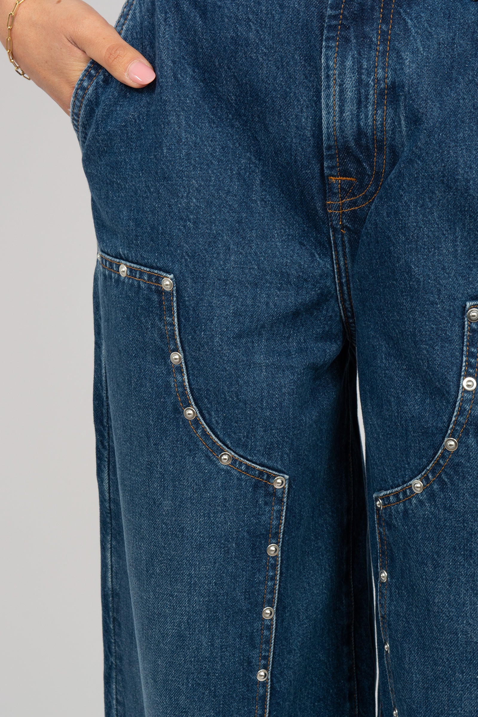 denim con borchie 'baloon' 7UF50066 LEBLUE 7 FOR ALL MANKIND 