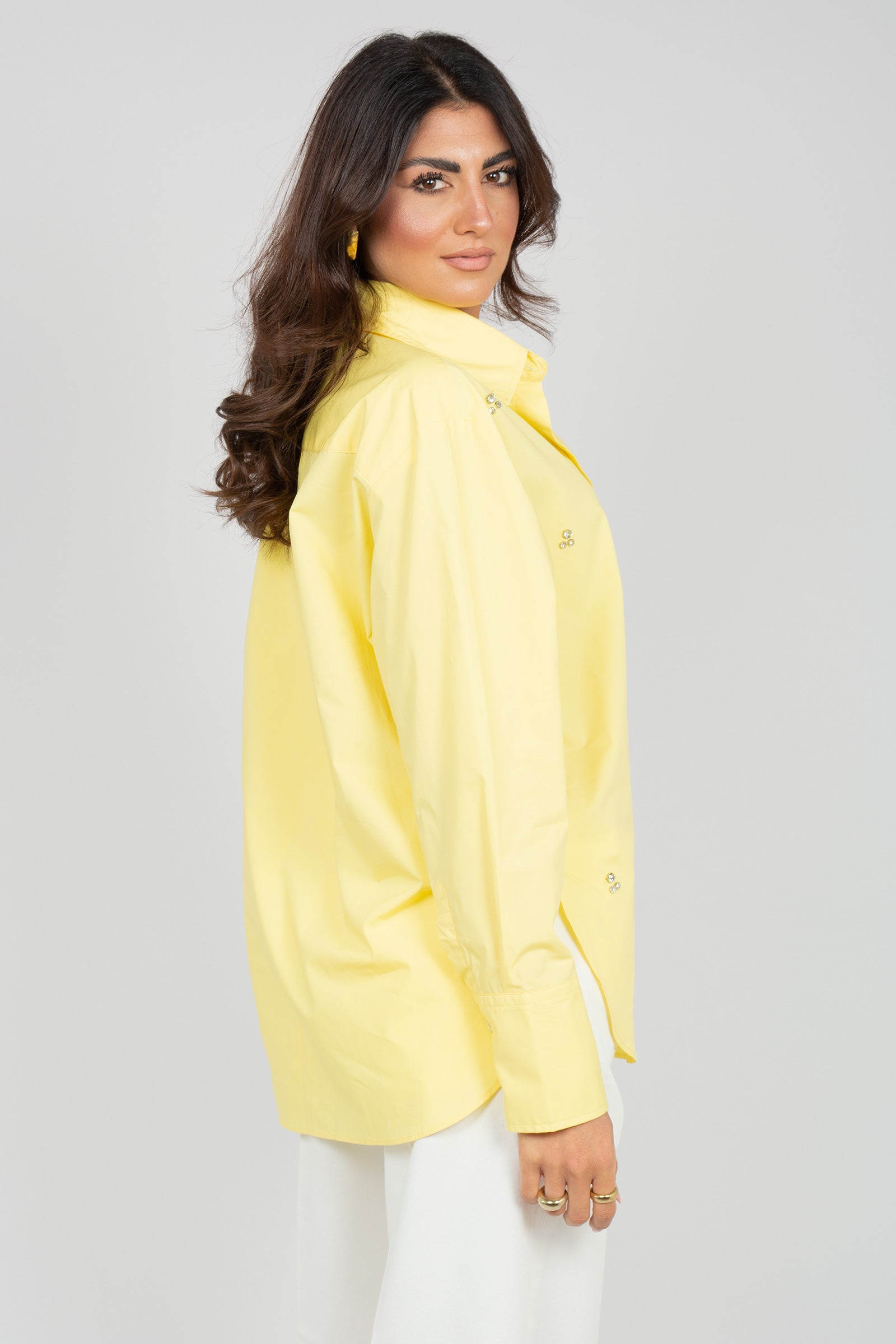 camicia in popeline con ricami S6PKWOSI153 020 A PAPER KID 